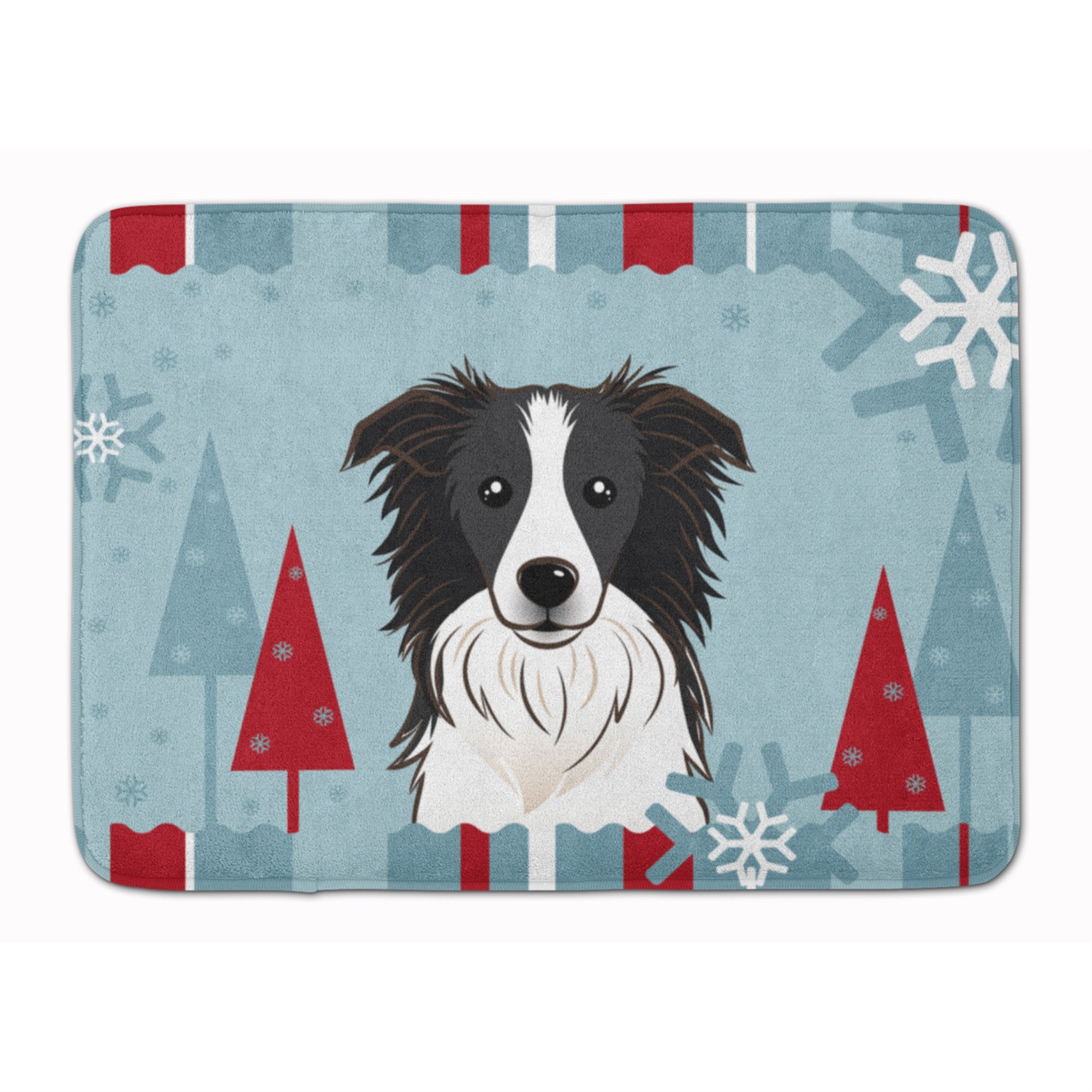 Caroline'S Treasures Winter Holiday Border Collie Floor Mat, 19 X 27, Multicolor