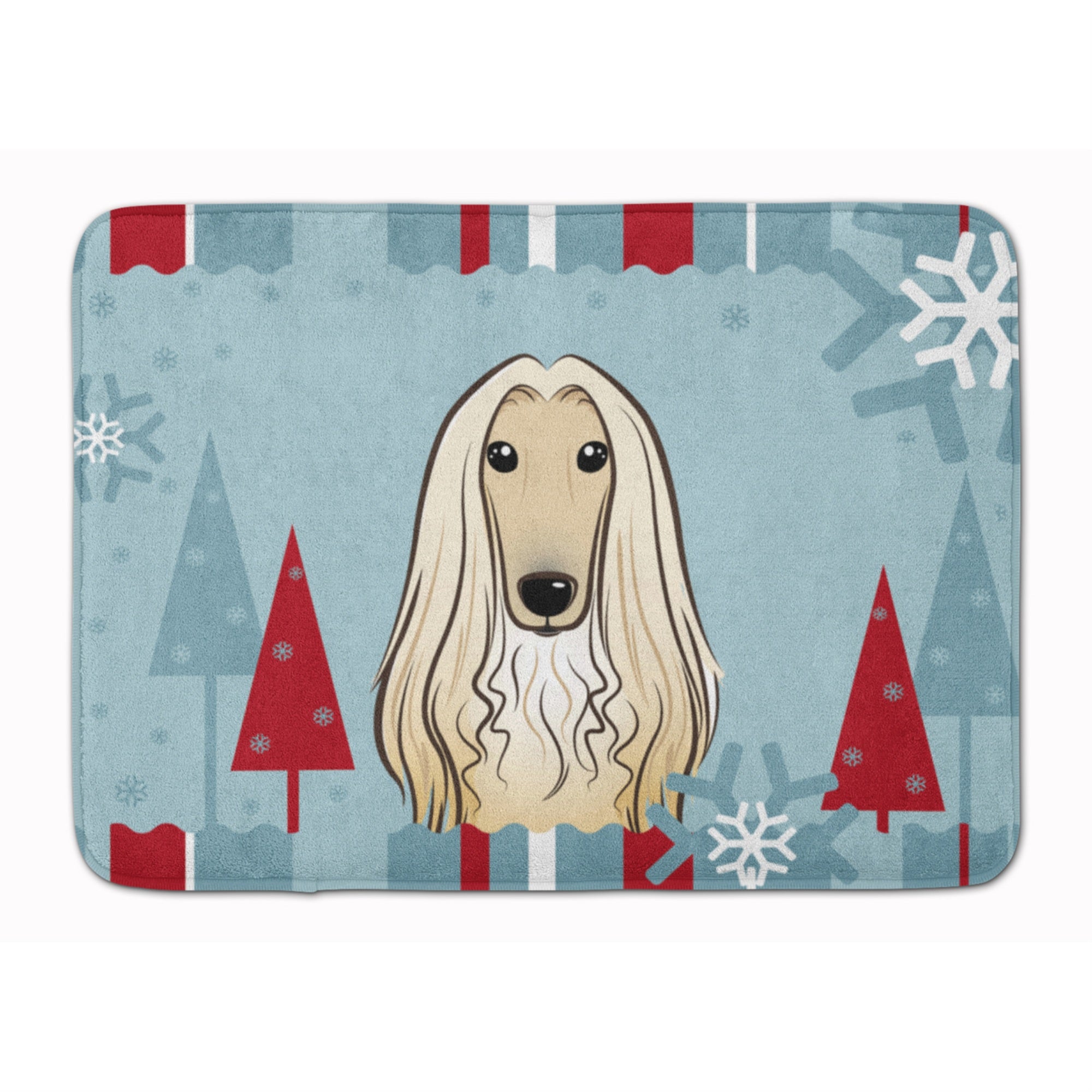 Caroline'S Treasures Winter Holiday Afghan Hound Floor Mat, 19 X 27, Multicolor