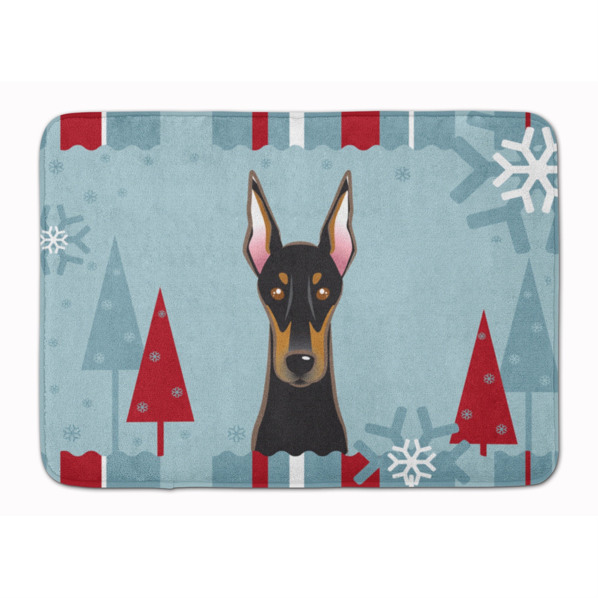 Caroline'S Treasures Winter Holiday Doberman Floor Mat, 19 X 27, Multicolor