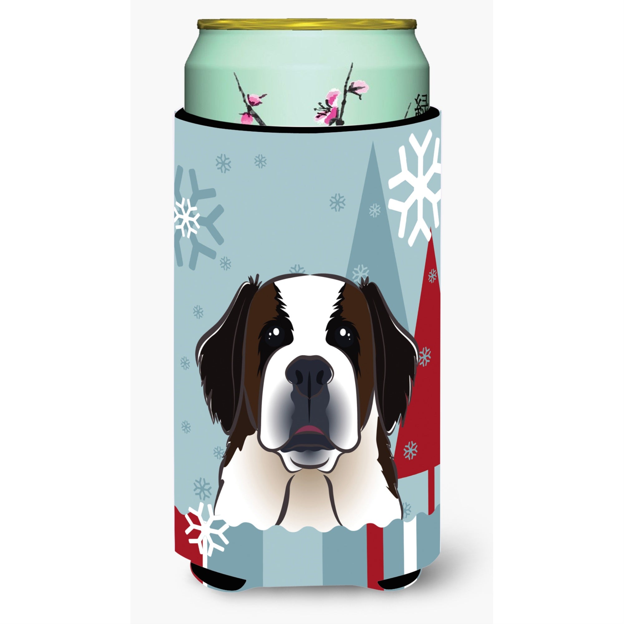 Caroline'S Treasures Winter Holiday Saint Bernard Tall Boy Koozie Hugger, Multicolor