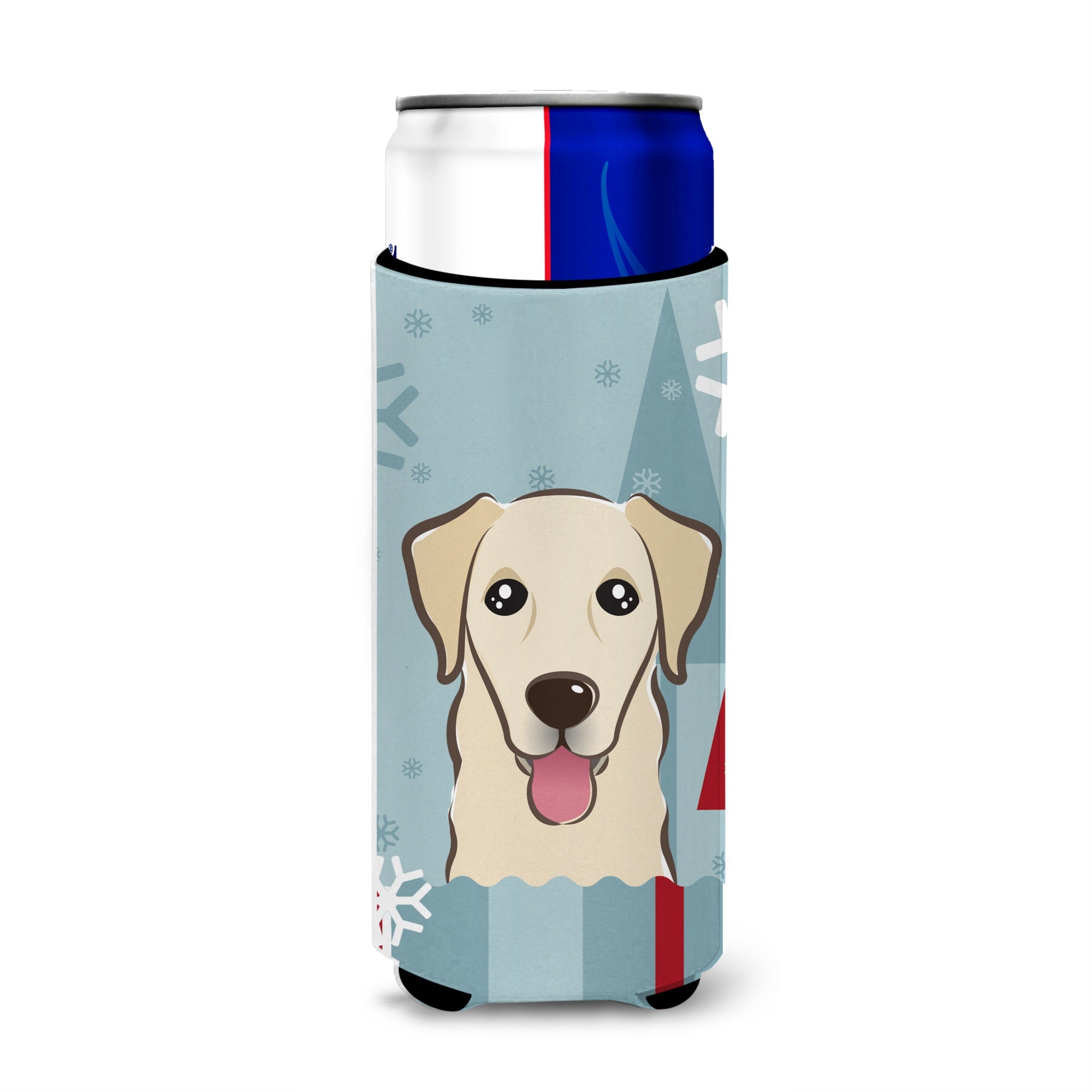 Caroline'S Treasures Bb1748Muk Winter Holiday Golden Retriever Michelob Ultra Koozies For Slim Cans, Multicolor