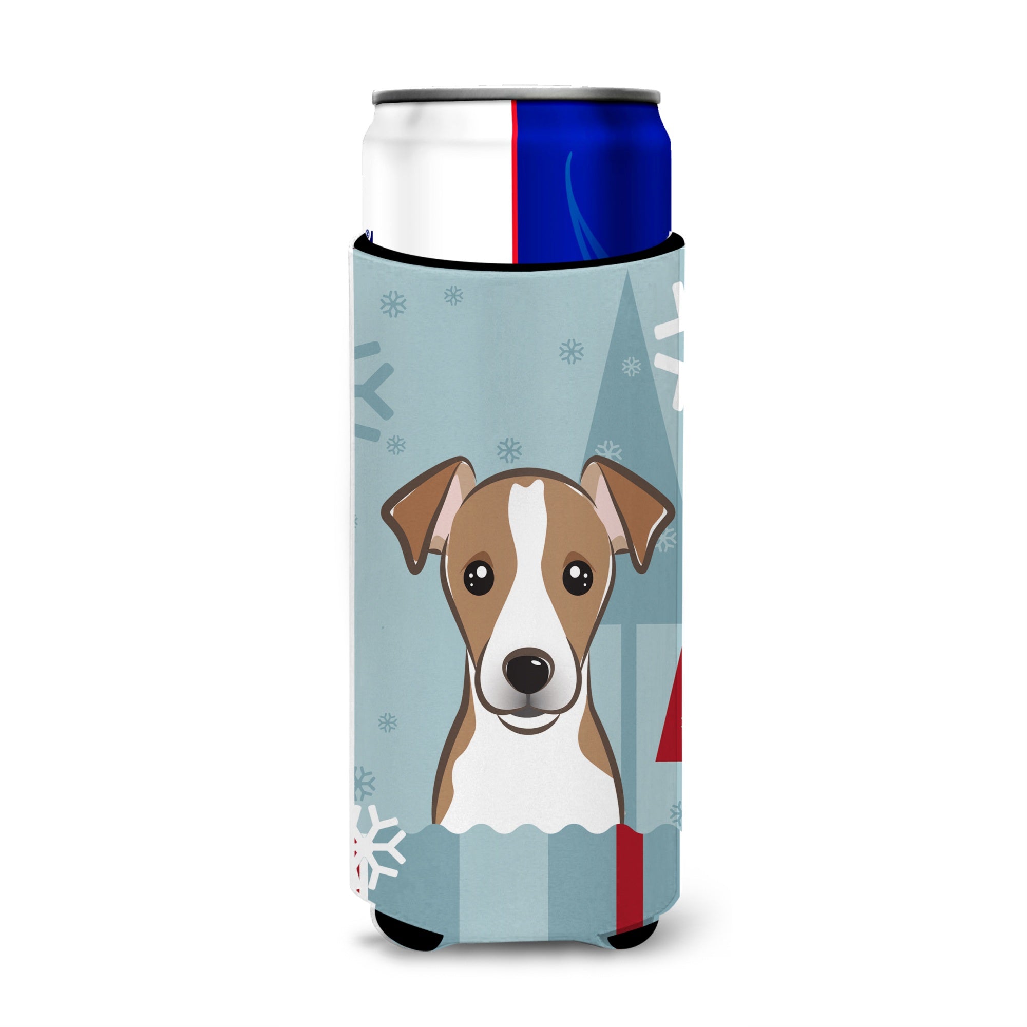 Caroline'S Treasures Bb1756Muk Winter Holiday Jack Russell Terrier Michelob Ultra Koozies For Slim Cans, Multicolor