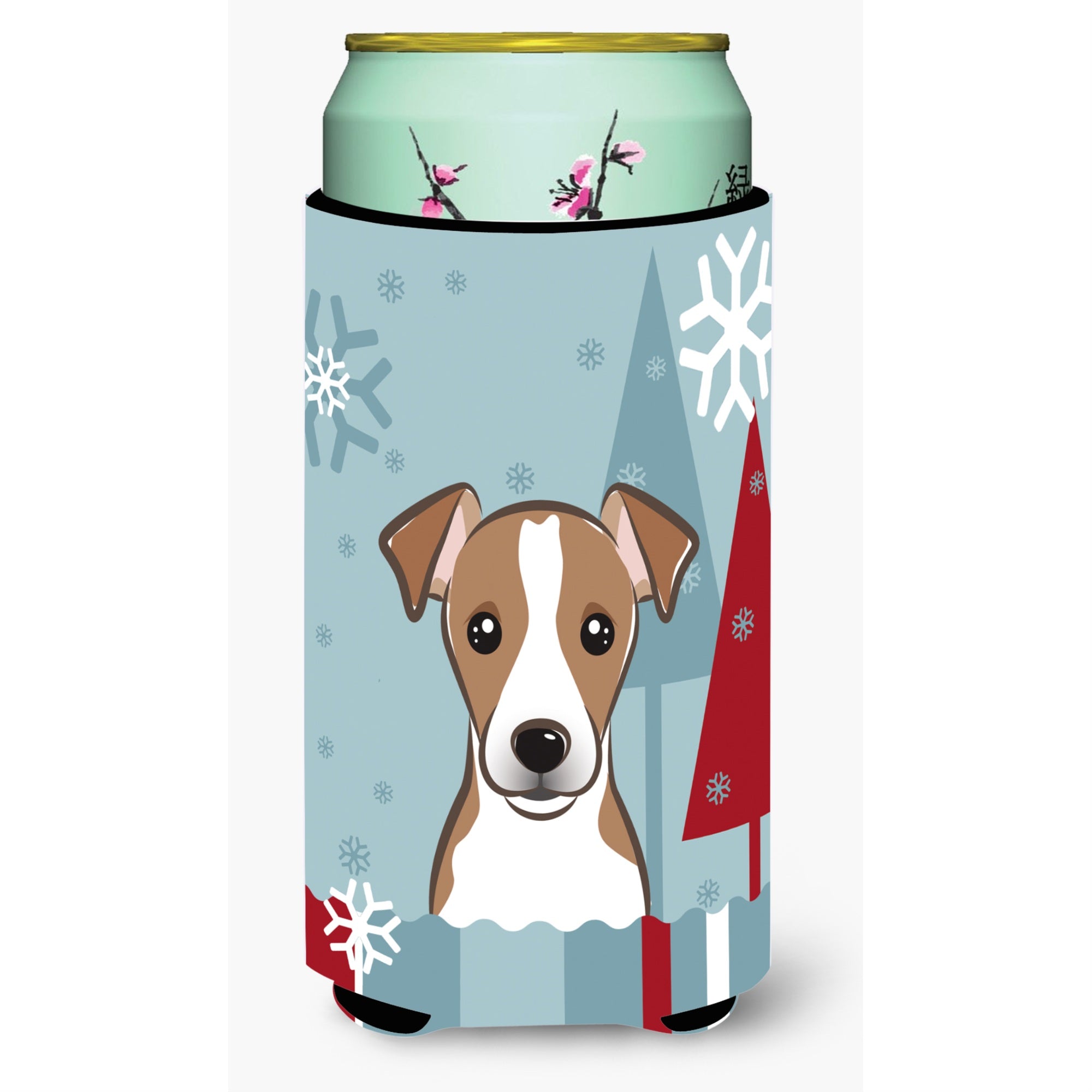 Caroline'S Treasures Bb1756Tbc Winter Holiday Jack Russell Terrier Tall Boy Koozie Hugger, Multicolor