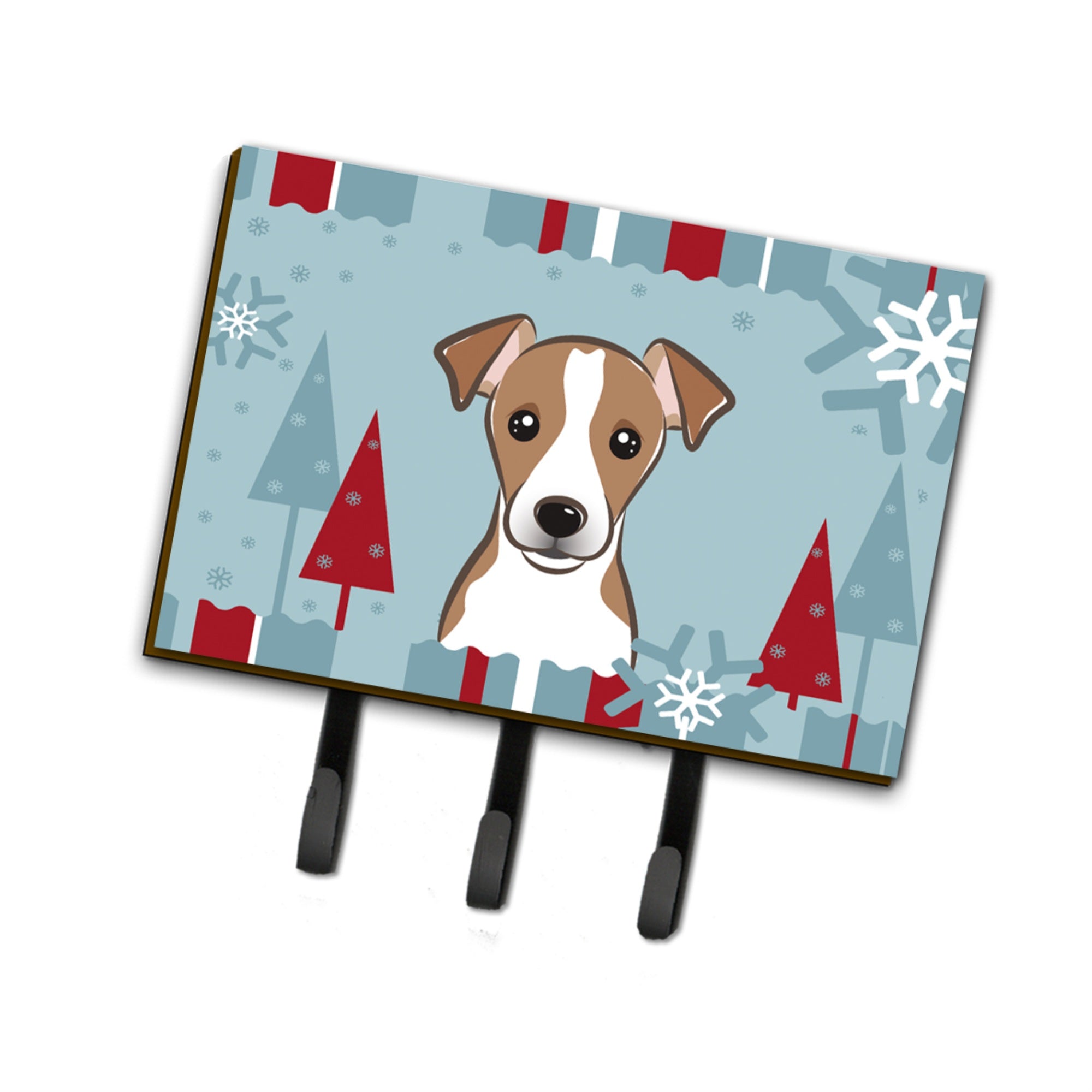 Caroline'S Treasures Bb1756Th68 Winter Holiday Jack Russell Terrier Leash Or Key Holder, Large, Multicolor