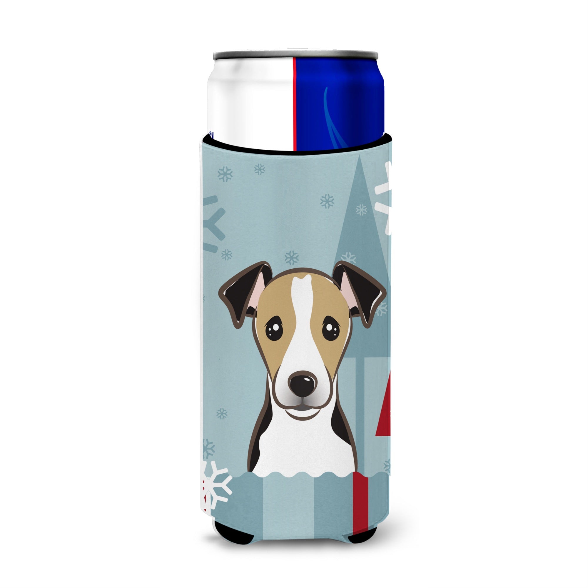 Caroline'S Treasures Bb1757Muk Winter Holiday Jack Russell Terrier Michelob Ultra Koozies For Slim Cans, Multicolor
