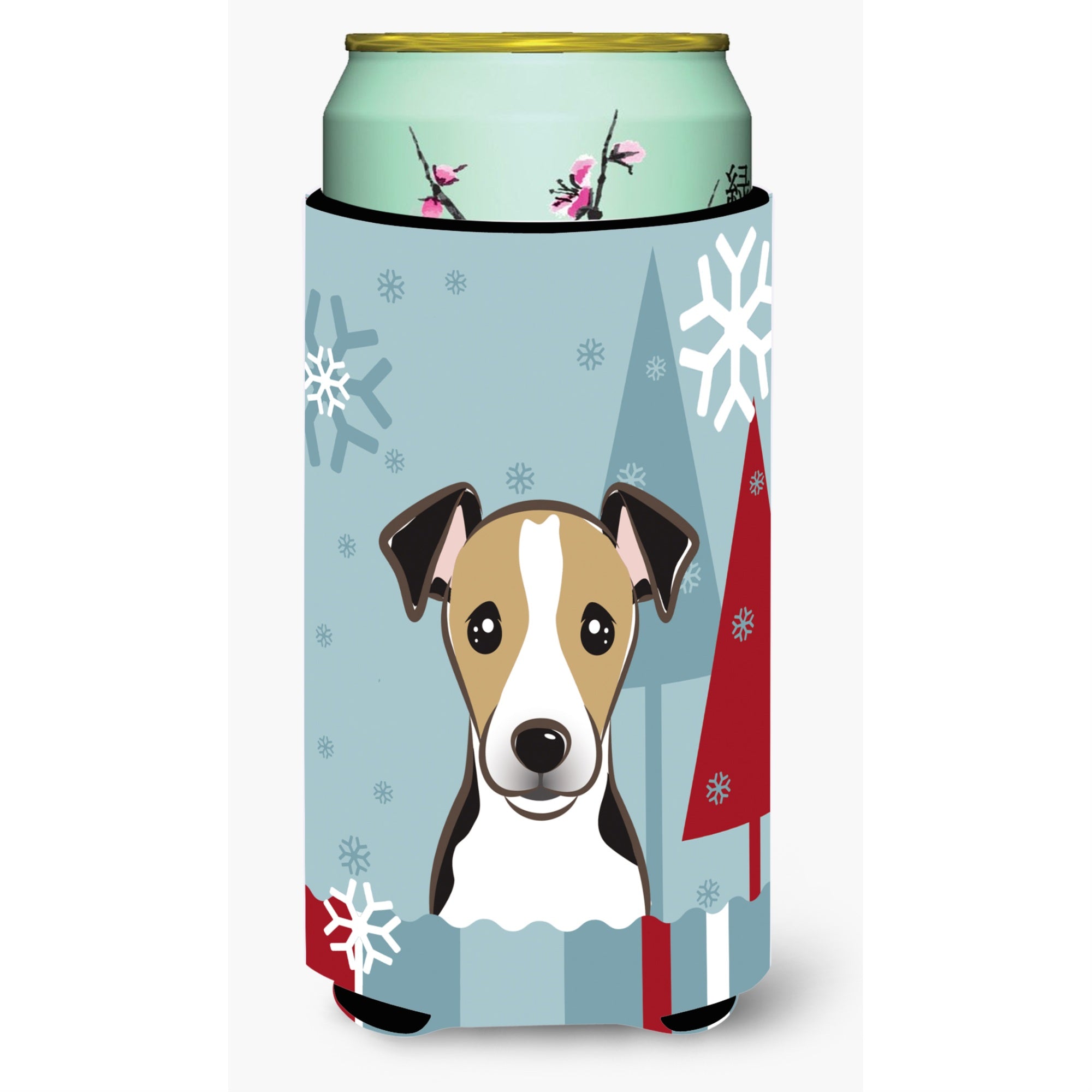 Caroline'S Treasures Bb1757Tbc Winter Holiday Jack Russell Terrier Tall Boy Koozie Hugger, Multicolor
