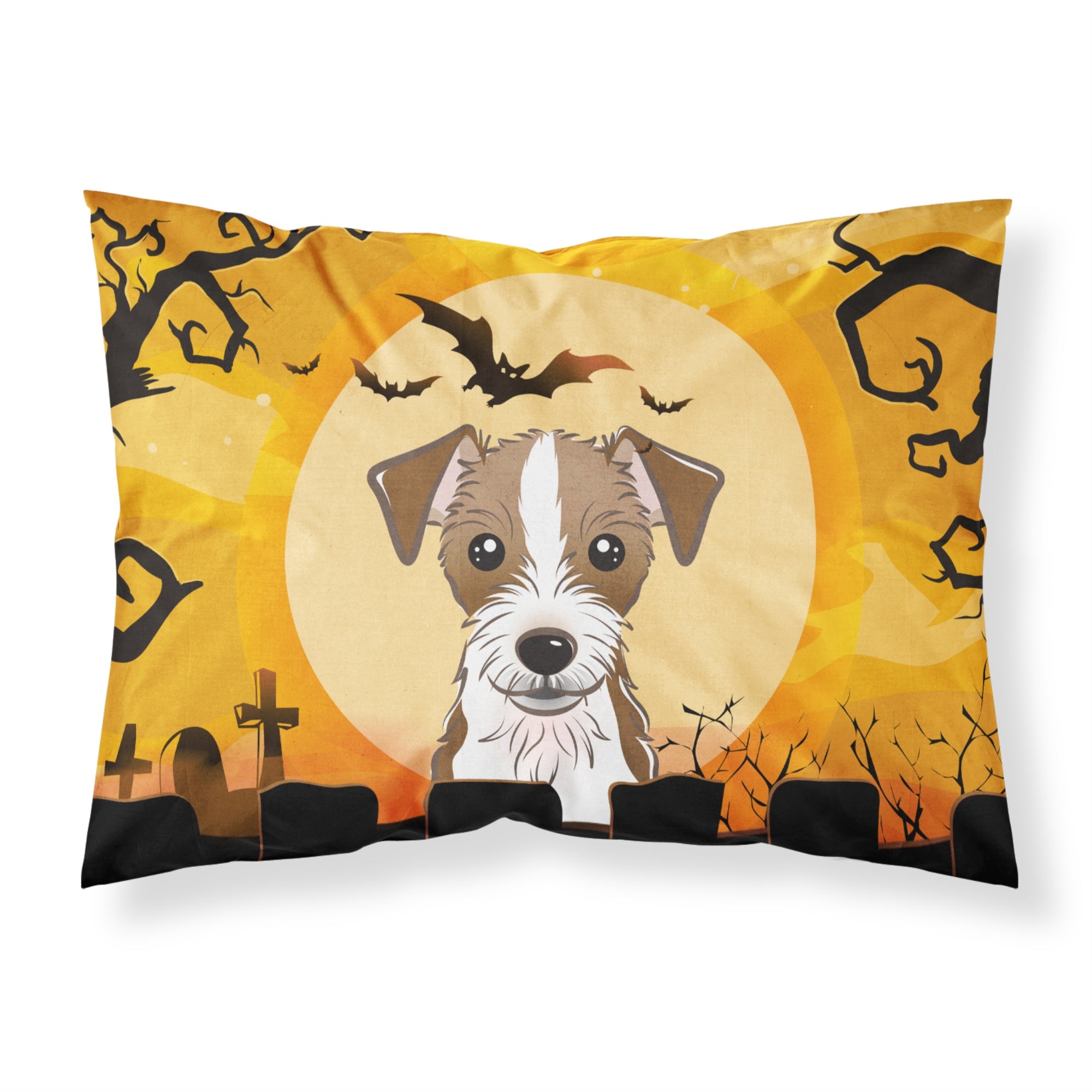 Caroline'S Treasures Bb1760Pillowcase Halloween Jack Russell Terrier Fabric Standard Pillowcase, Large, Multicolor