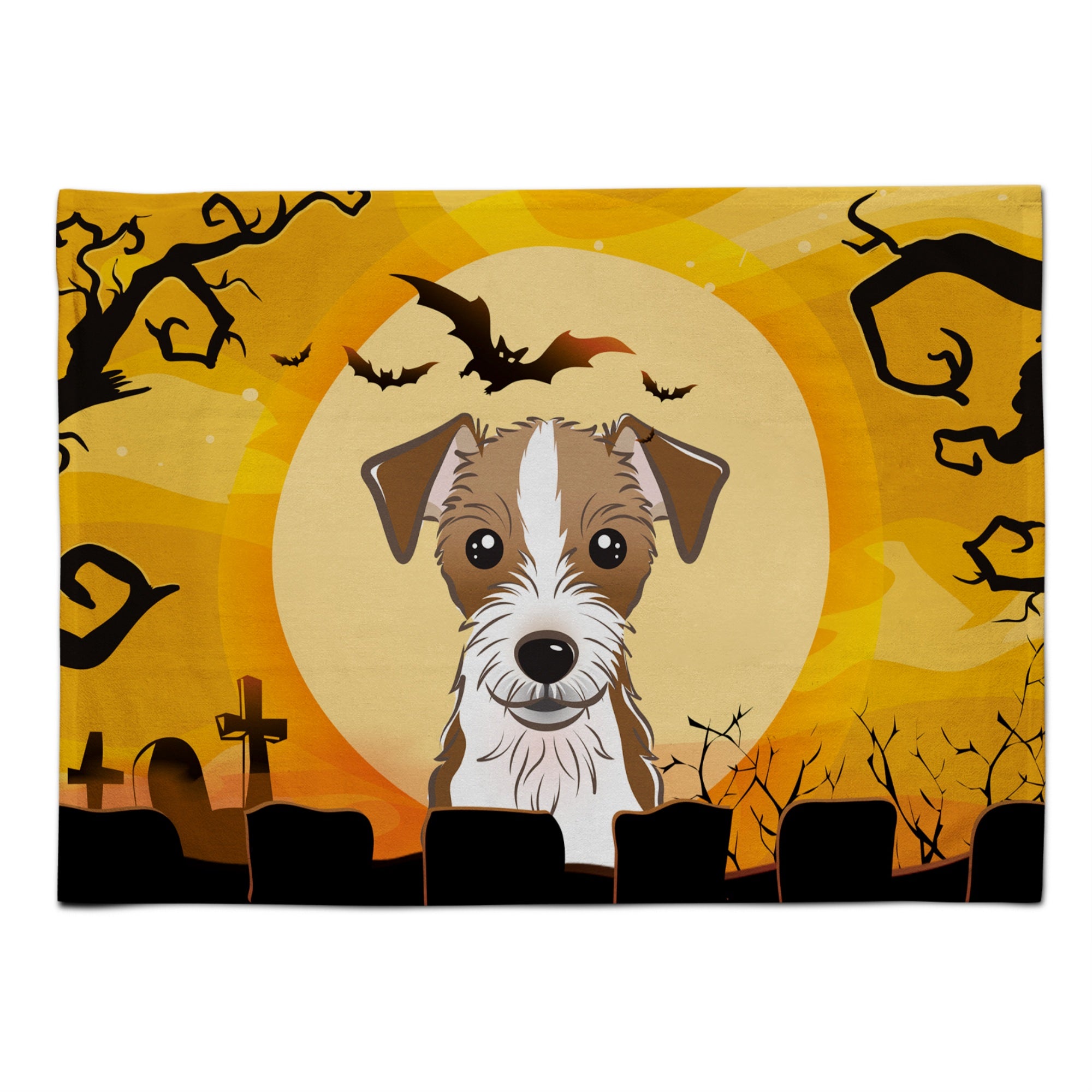 Caroline'S Treasures Bb1760Plmt Halloween Jack Russell Terrier Fabric Placemat, Multicolor