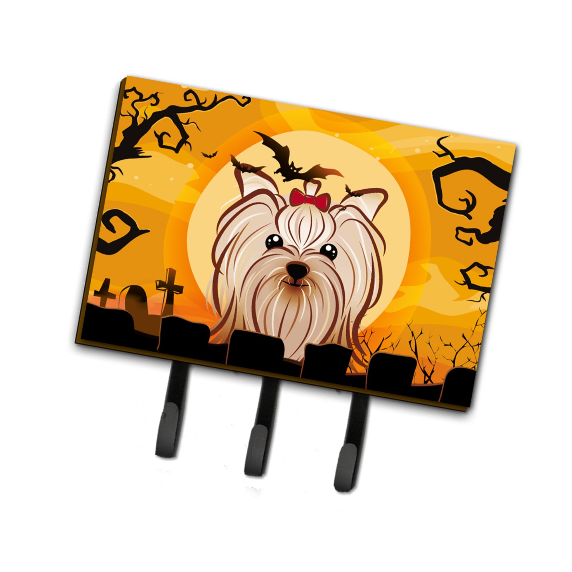 Caroline'S Treasures Bb1762Th68 Halloween Yorkie Yorkshire Terrier Leash Or Key Holder, Large, Multicolor