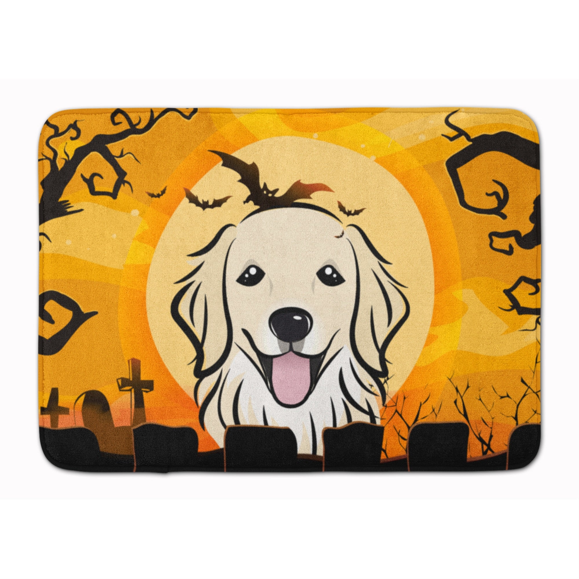 Caroline'S Treasures Halloween Golden Retriever Floor Mat, 19 X 27, Multicolor