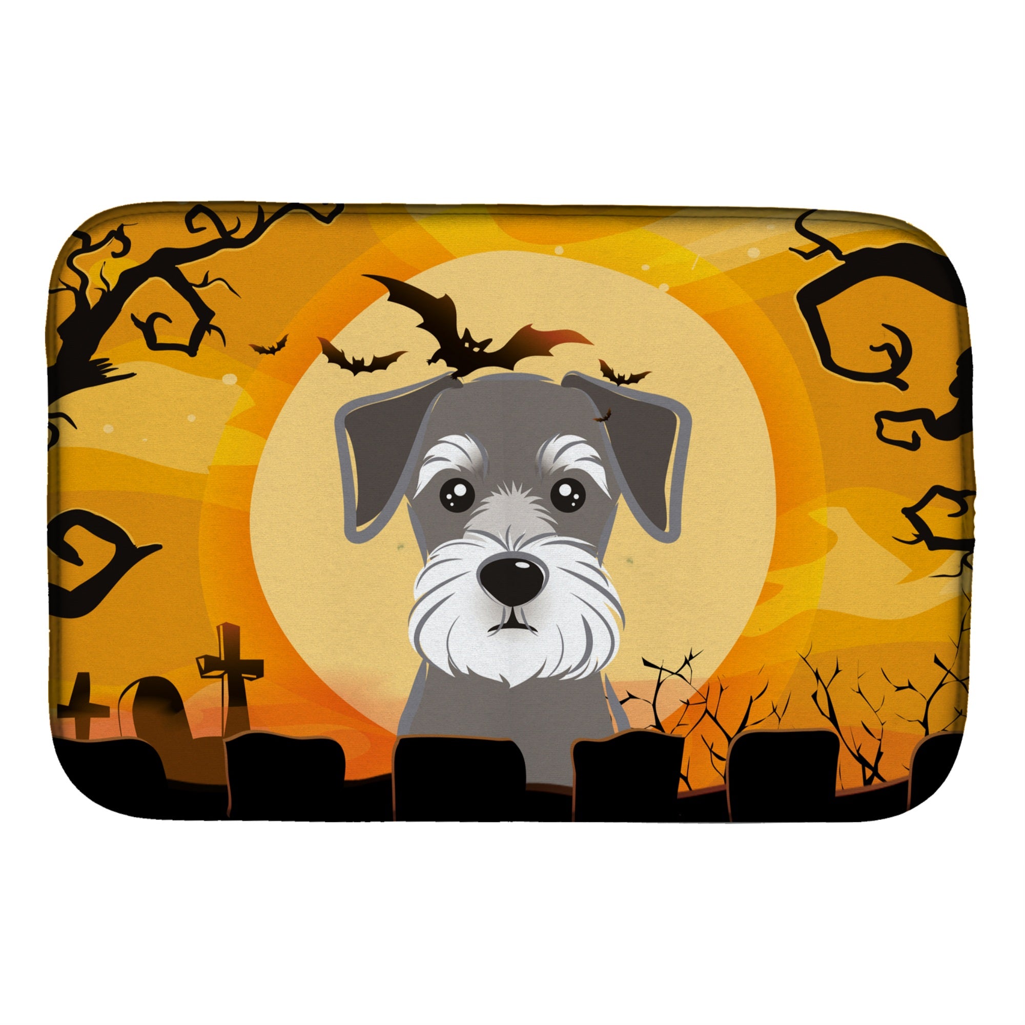 Caroline'S Treasures Halloween Schnauzer Dish Drying Mat, 14 X 21