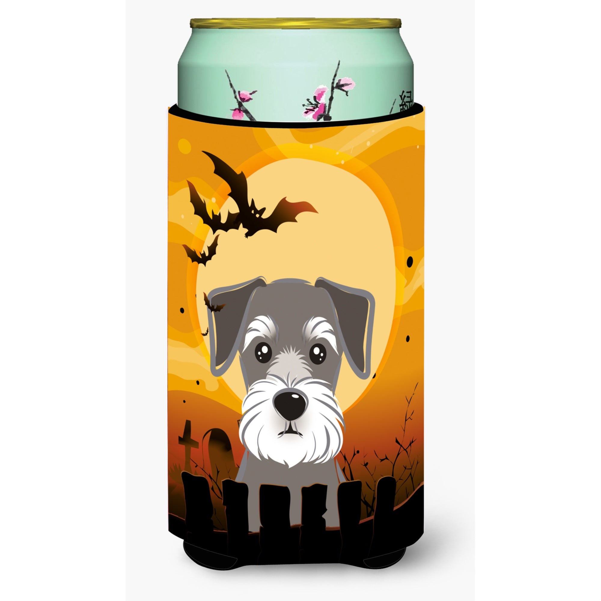 Caroline'S Treasures Halloween Schnauzer Tall Boy Koozie Hugger, Multicolor