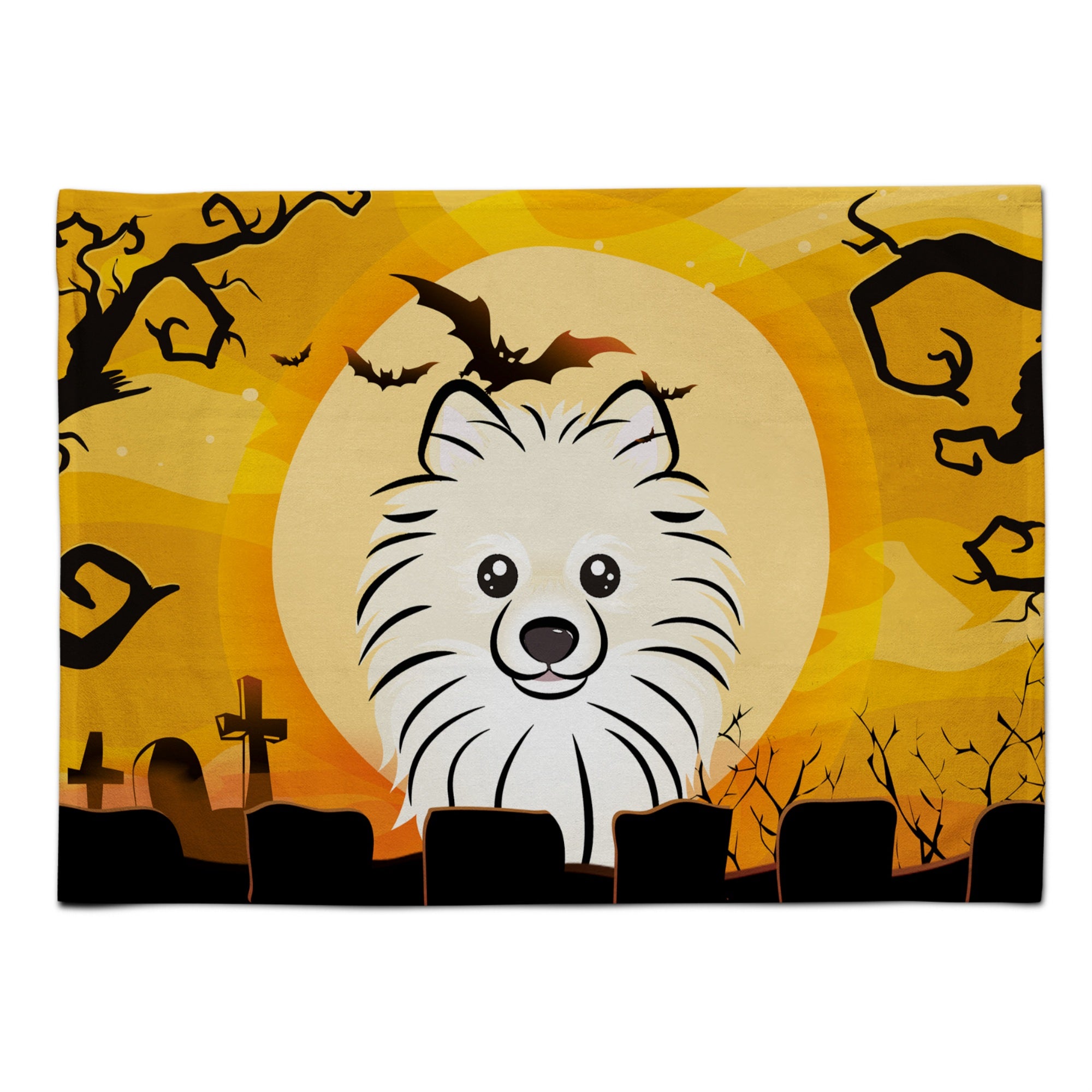 Caroline'S Treasures Bb1765Plmt Halloween Pomeranian Fabric Placemat, Multicolor