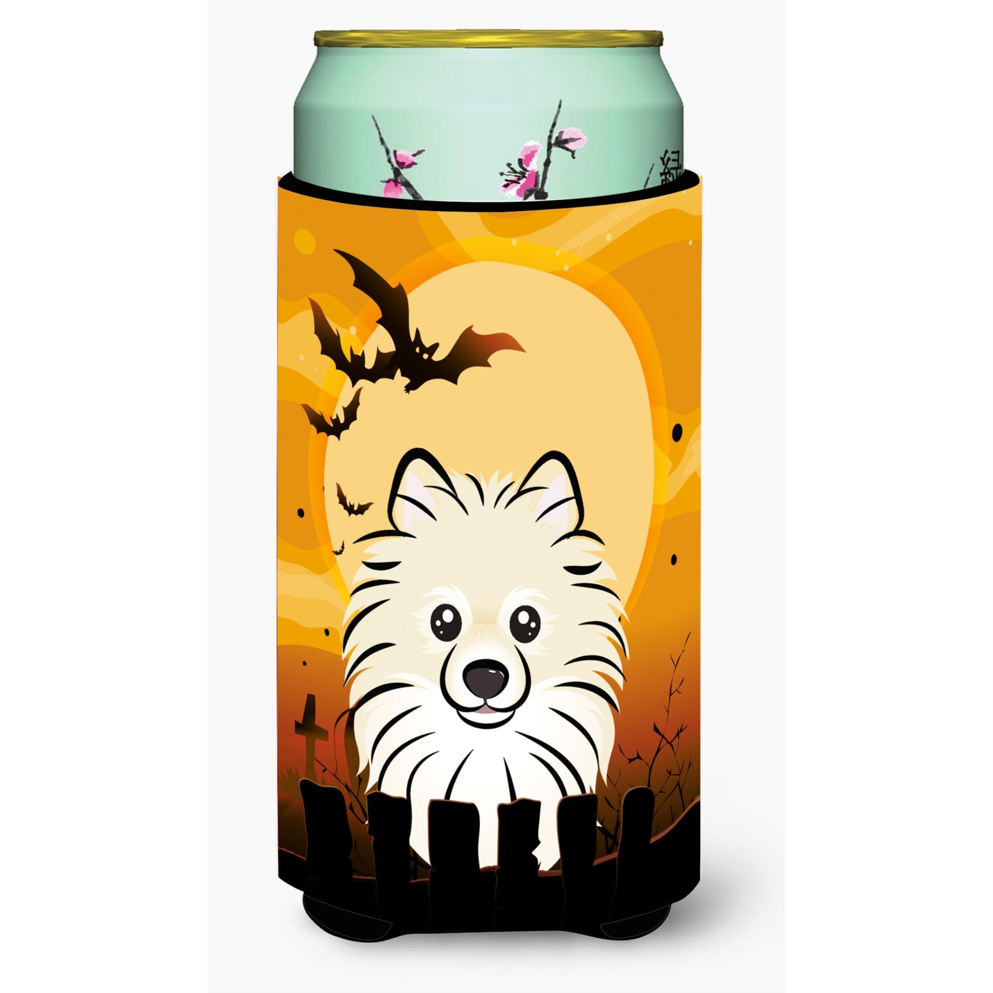 Caroline'S Treasures Halloween Pomeranian Tall Boy Koozie Hugger, Multicolor