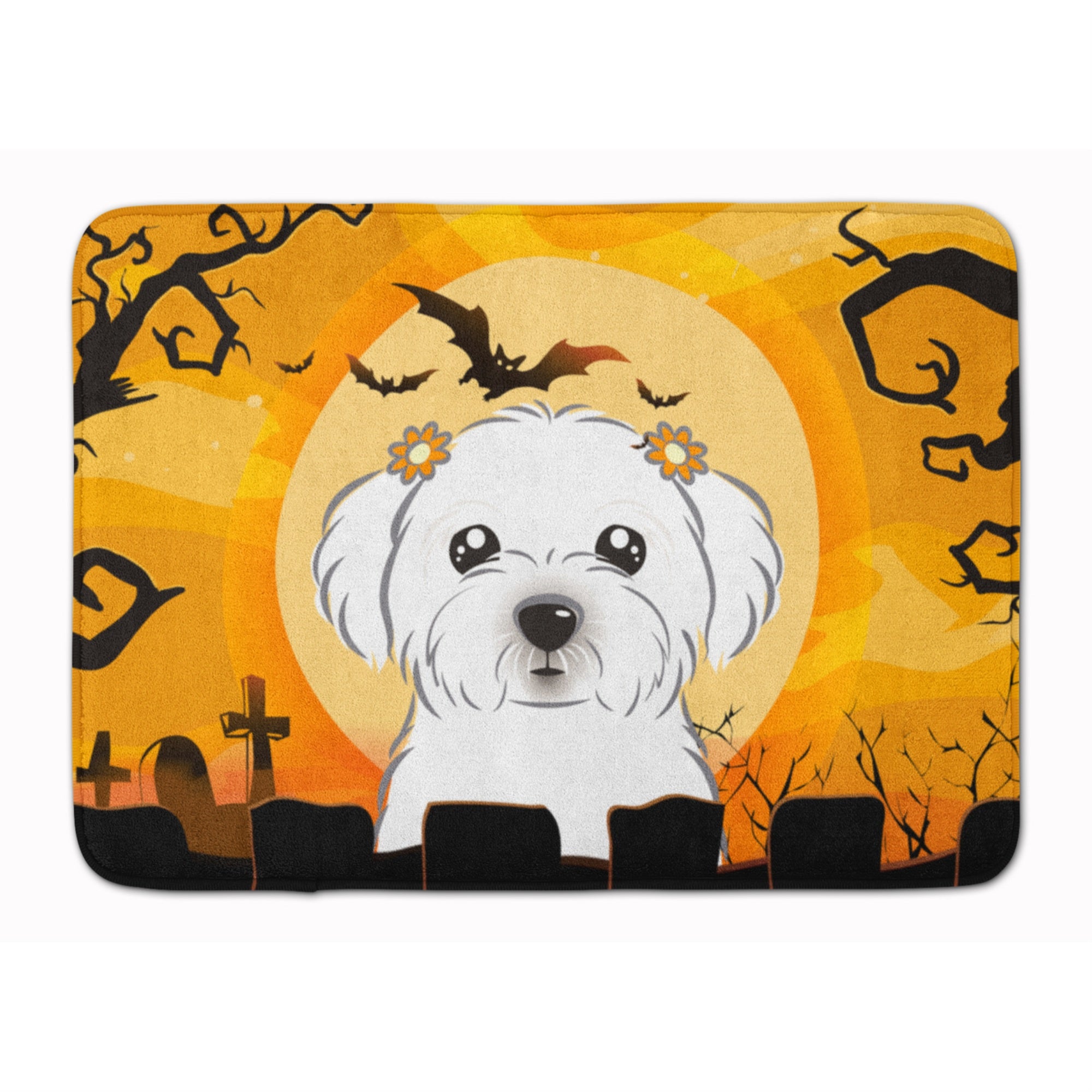 Caroline'S Treasures Halloween Maltese Floor Mat, 19 X 27, Multicolor