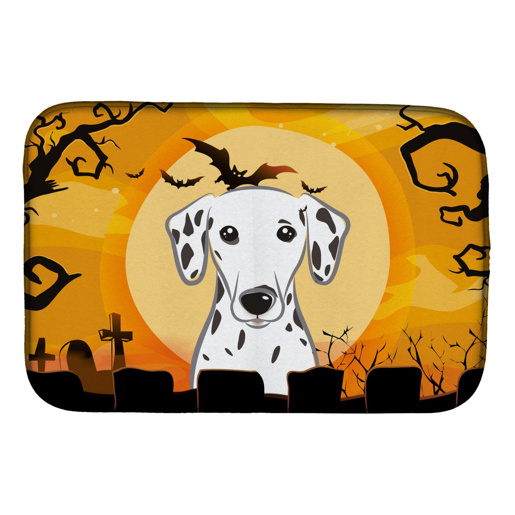 Caroline'S Treasures Halloween Dalmatian Dish Drying Mat, 14 X 21