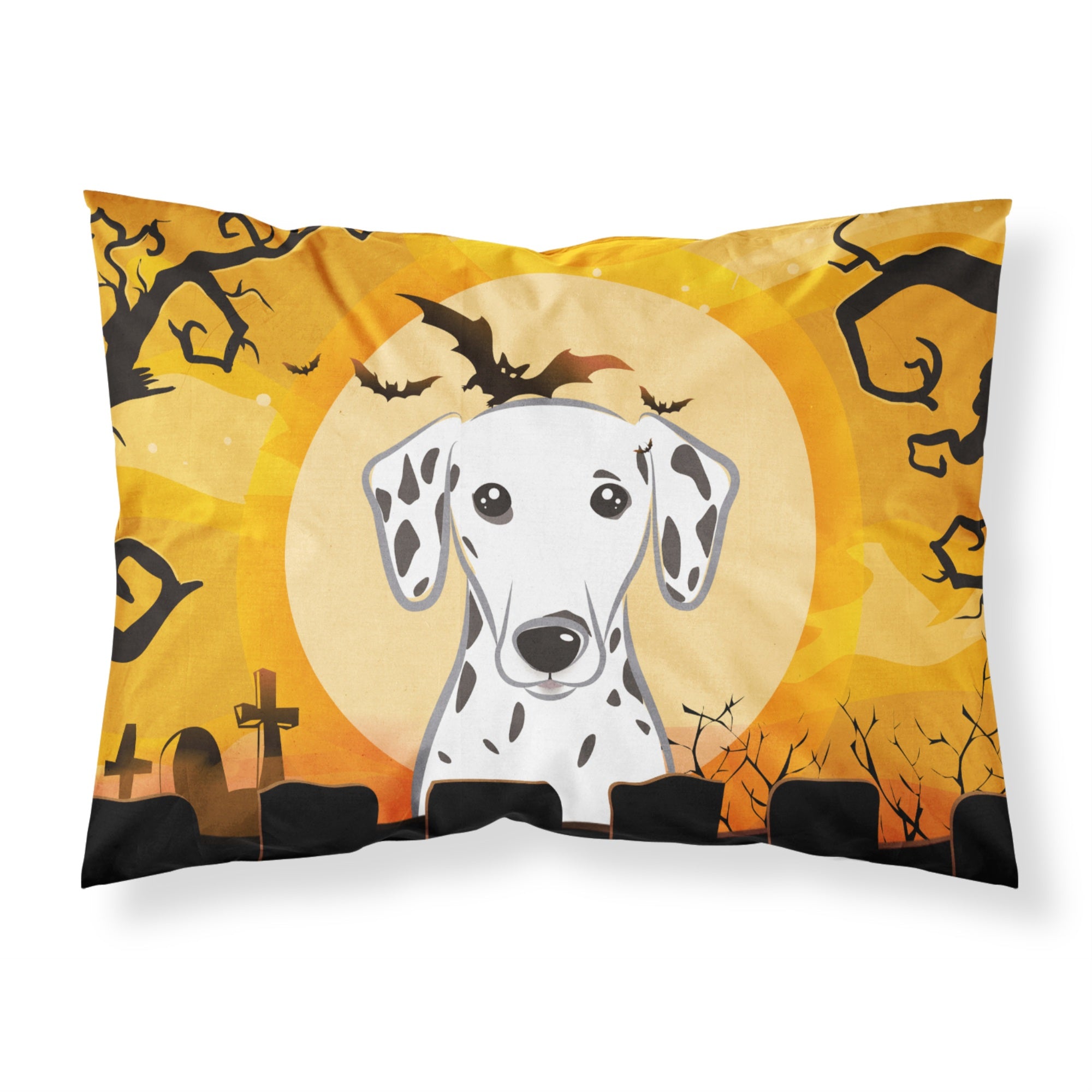 Caroline'S Treasures Bb1768Pillowcase Halloween Dalmatian Fabric Standard Pillowcase, Large, Multicolor