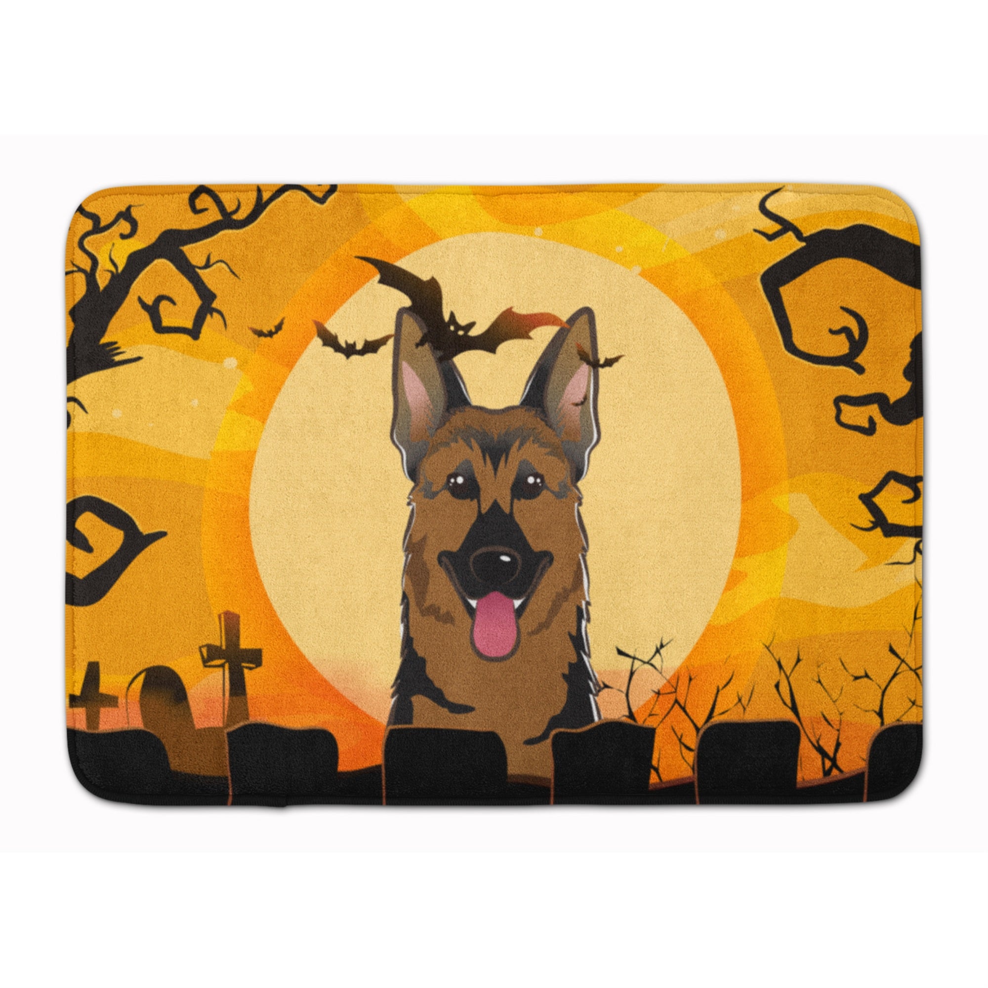 Caroline'S Treasures Halloween German Shepherd Floor Mat, 19 X 27, Multicolor