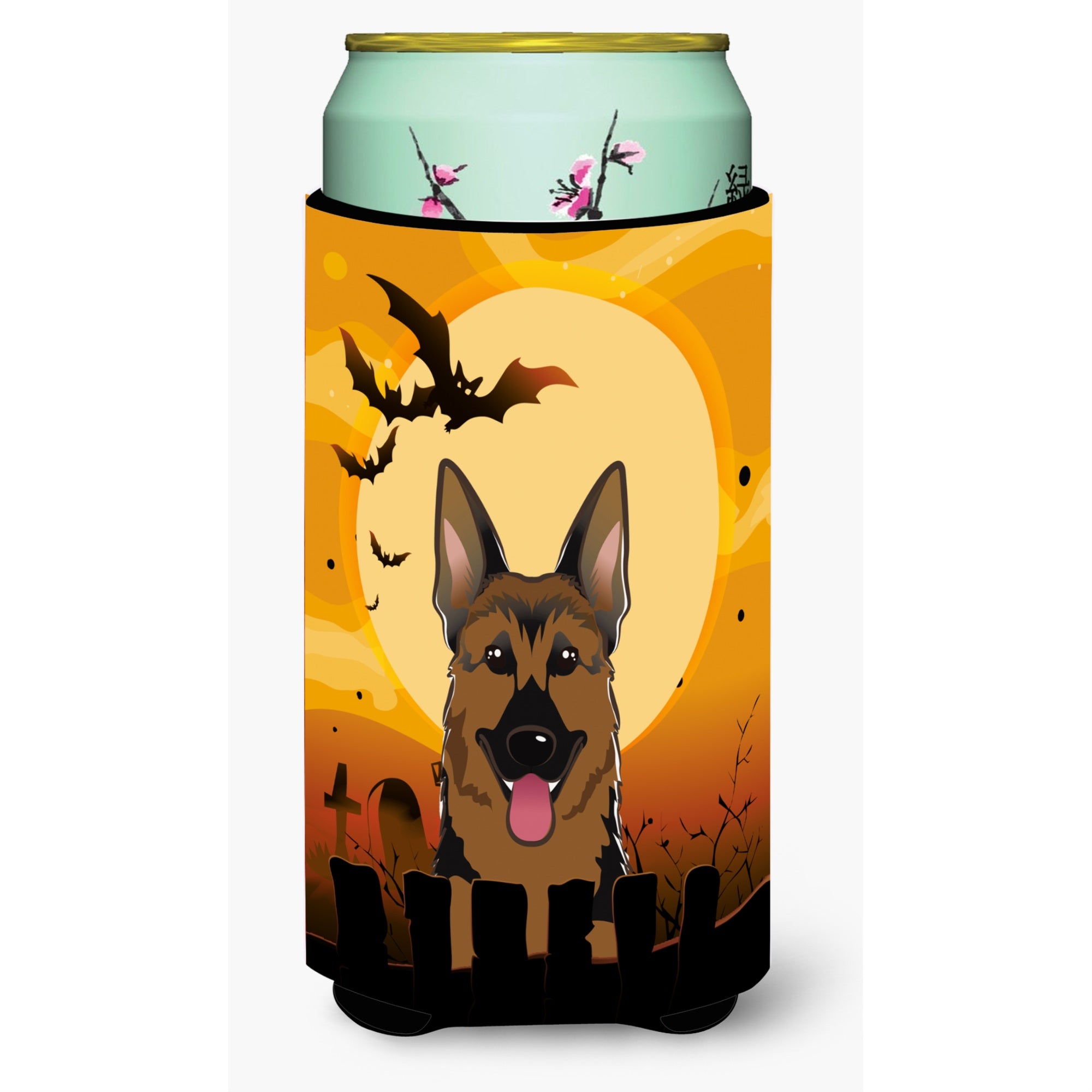 Caroline'S Treasures Halloween German Shepherd Tall Boy Koozie Hugger, Multicolor