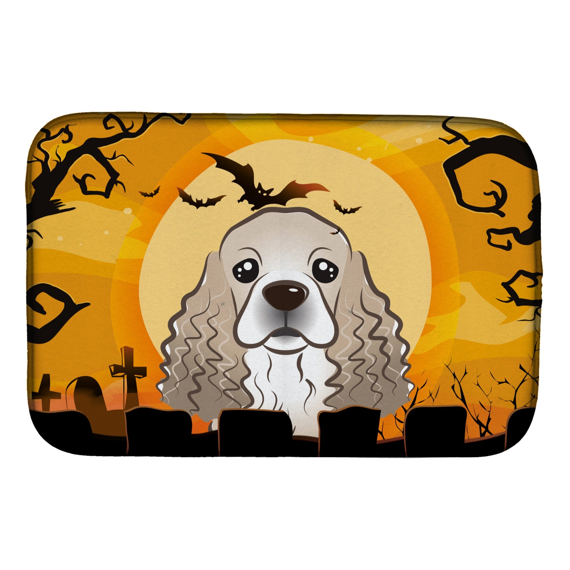 Caroline'S Treasures Halloween Cocker Spaniel Dish Drying Mat, 14 X 21