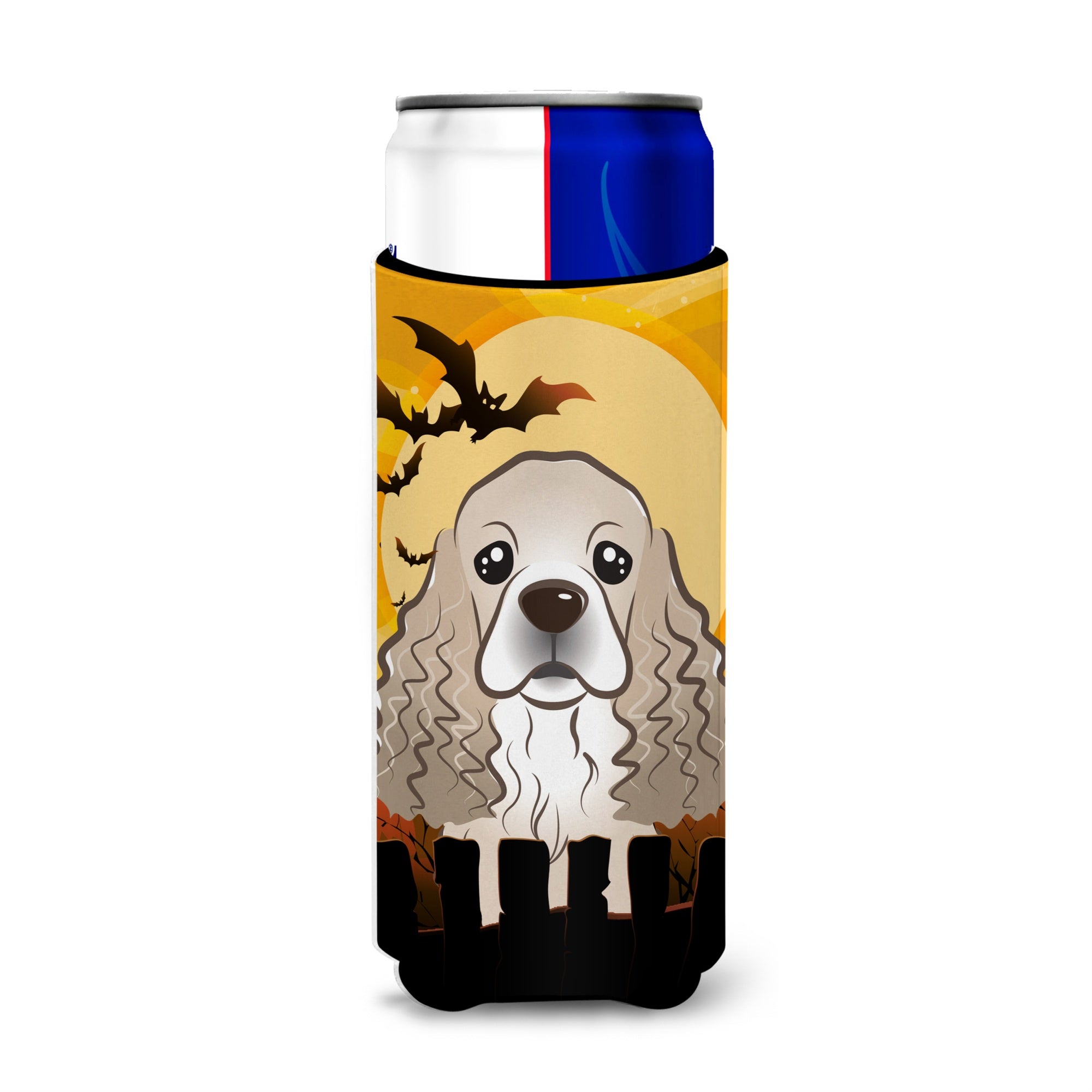 Caroline'S Treasures Halloween Cocker Spaniel Michelob Ultra Koozies For Slim Cans, Multicolor