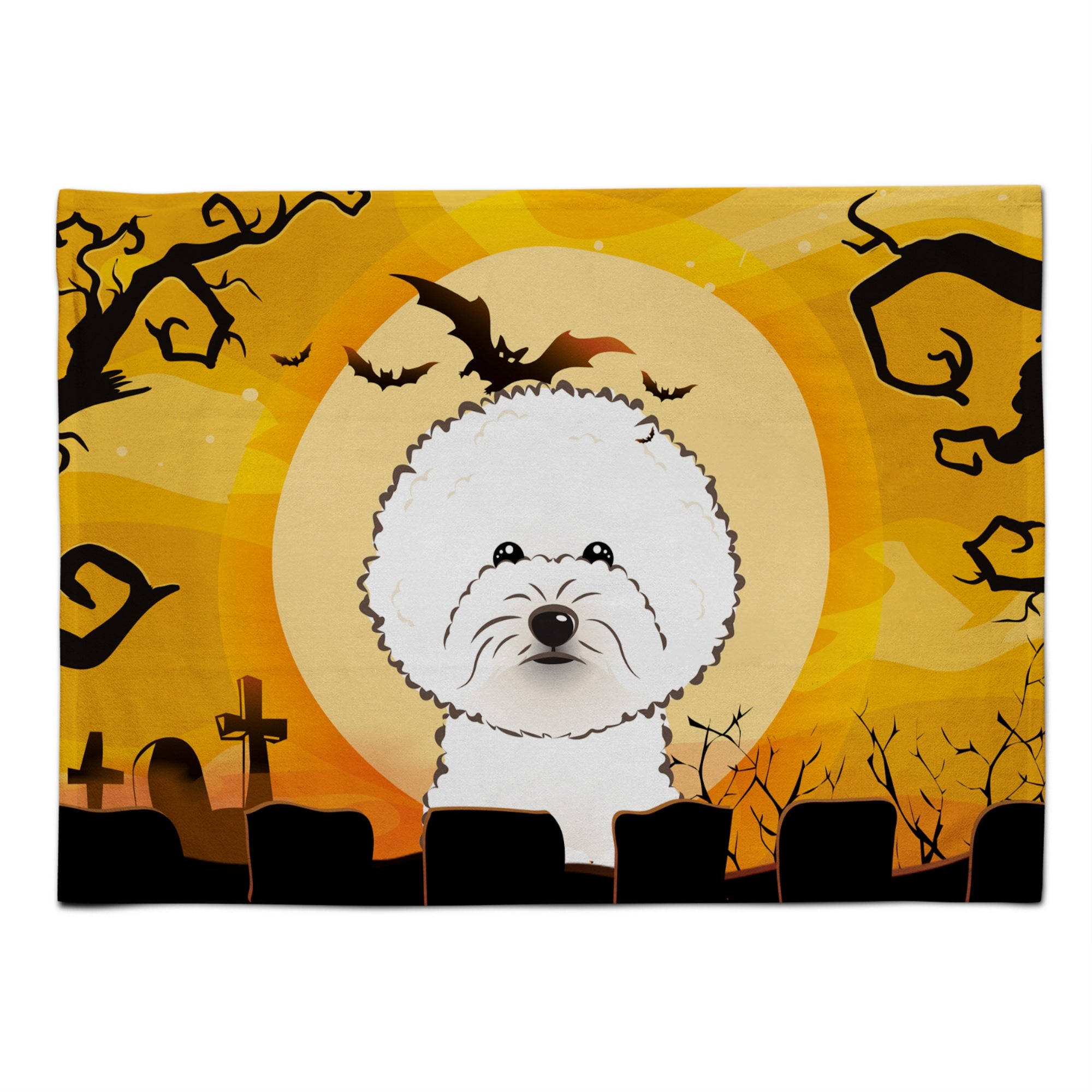 Caroline'S Treasures Bb1775Plmt Halloween Bichon Frise Fabric Placemat, Multicolor