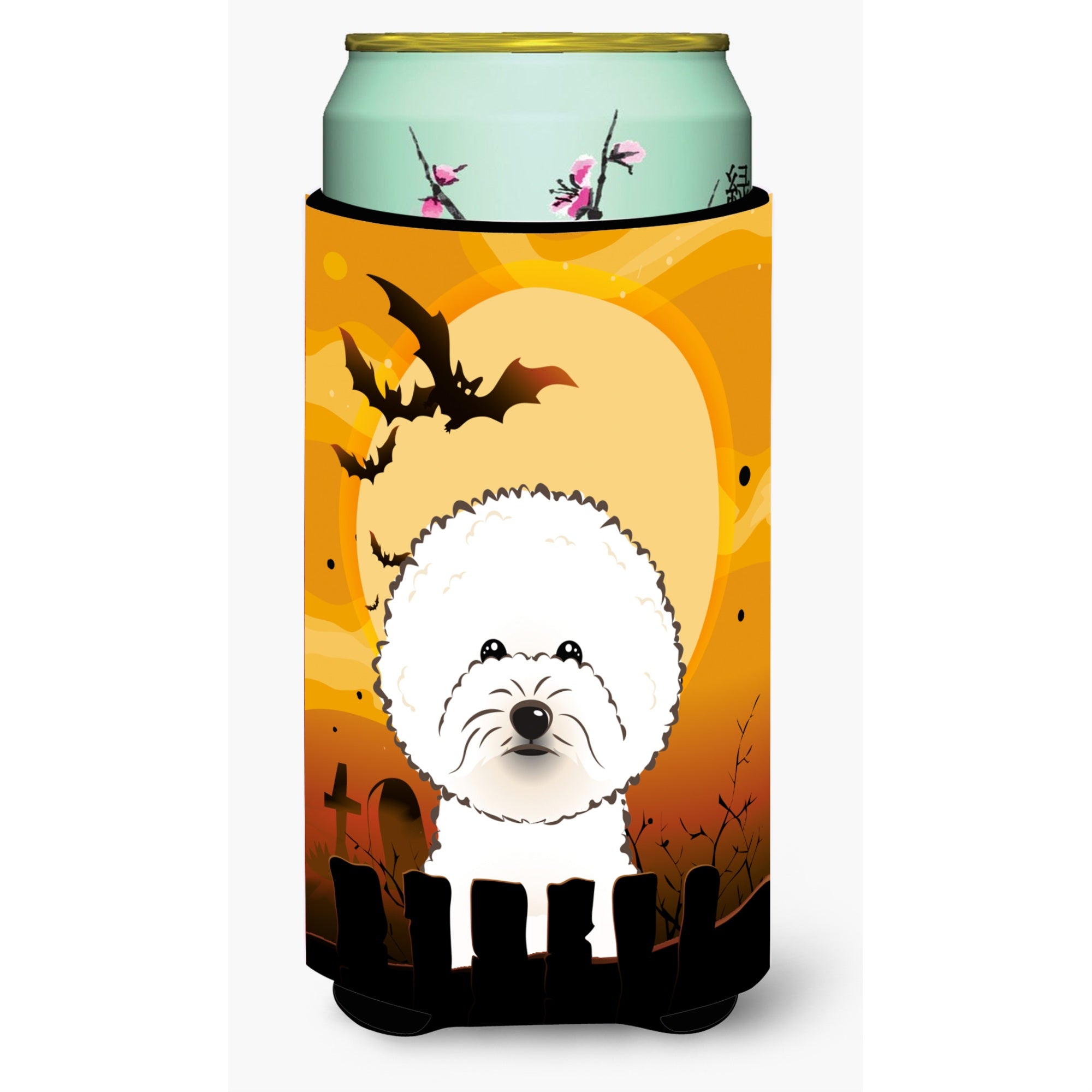 Caroline'S Treasures Halloween Bichon Frise Tall Boy Koozie Hugger, Multicolor