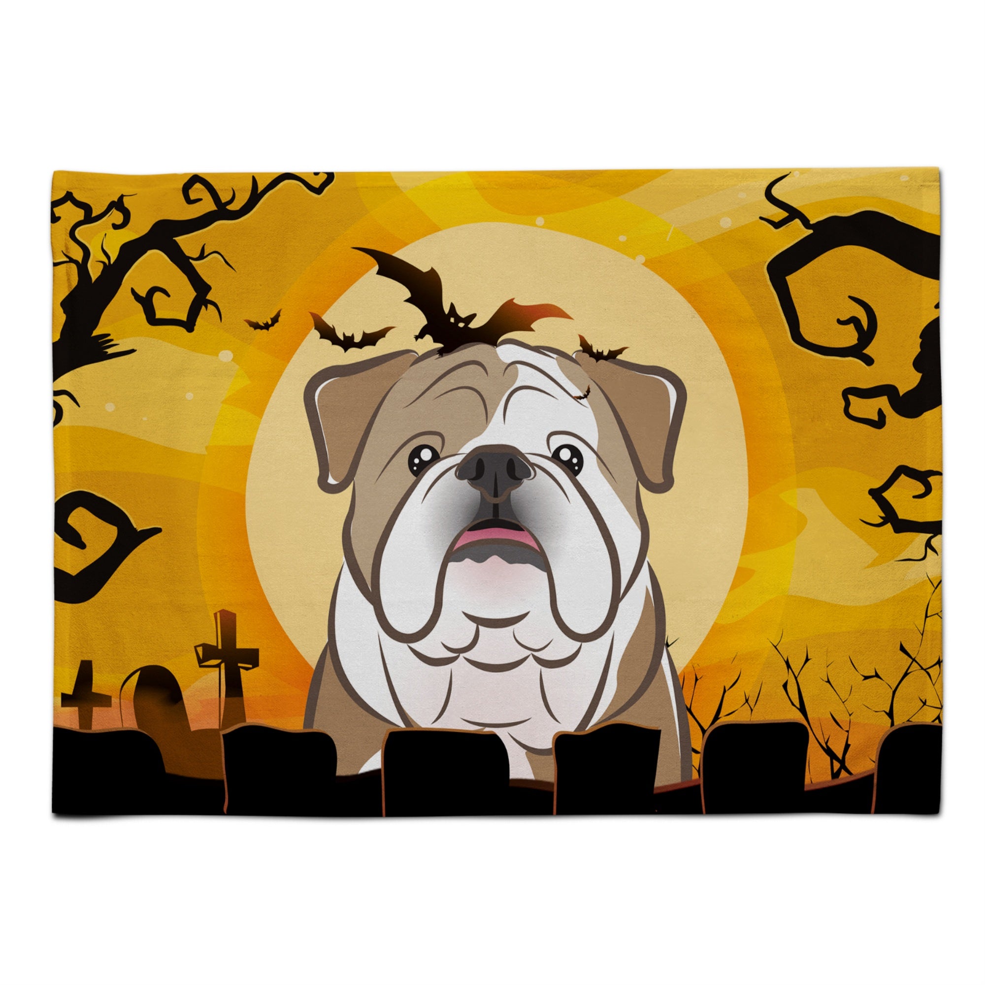 Caroline'S Treasures Bb1777Plmt Halloween English Bulldog Fabric Placemat, Multicolor