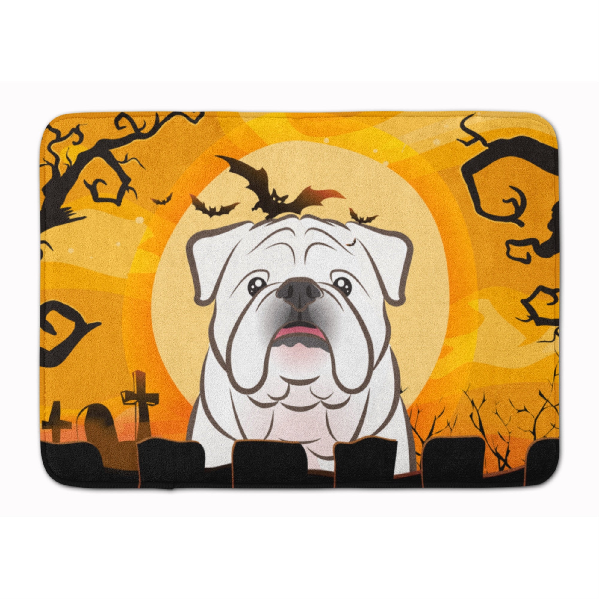 Caroline'S Treasures Halloween White English Bulldog Floor Mat, 19 X 27, Multicolor