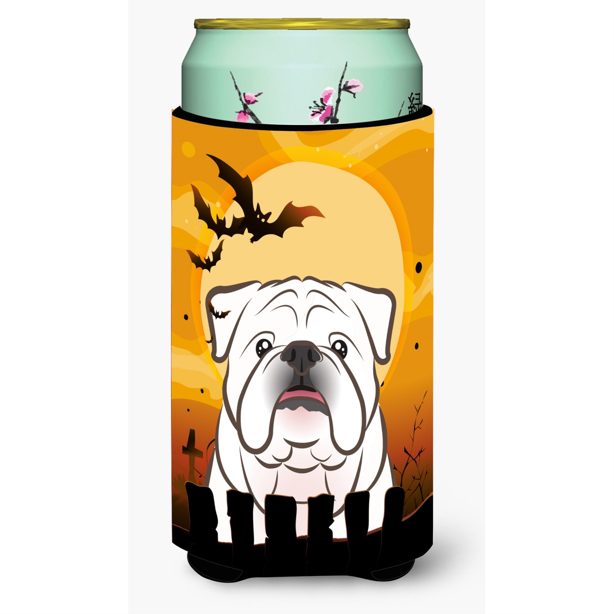 Caroline'S Treasures Halloween White English Bulldog Tall Boy Koozie Hugger, Multicolor