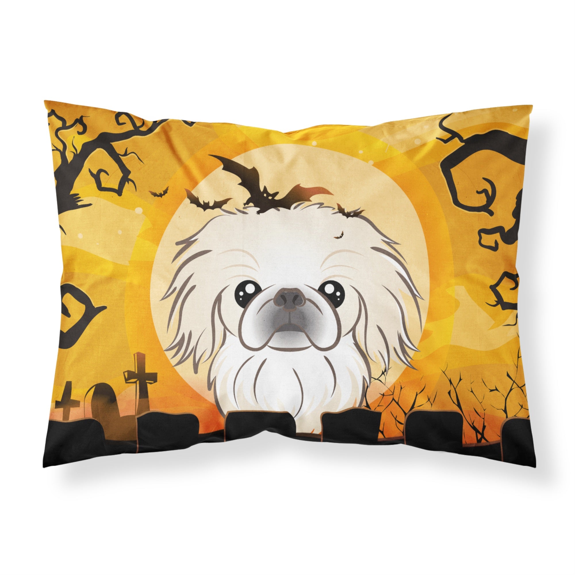 Caroline'S Treasures Bb1779Pillowcase Halloween Pekingese Fabric Standard Pillowcase, Large, Multicolor