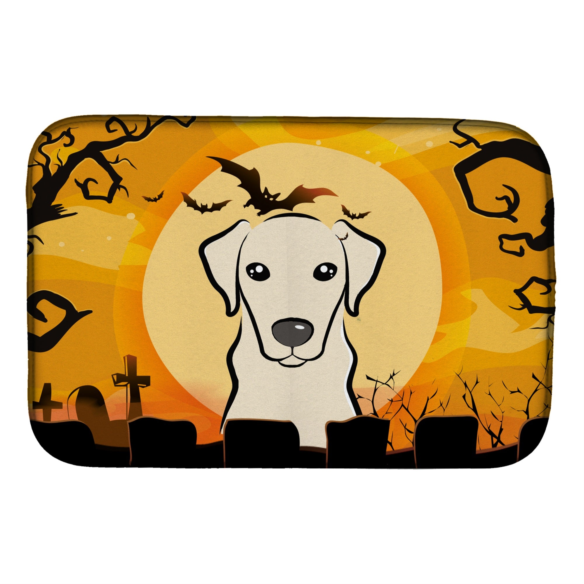 Caroline'S Treasures Halloween Yellow Labrador Dish Drying Mat, 14 X 21