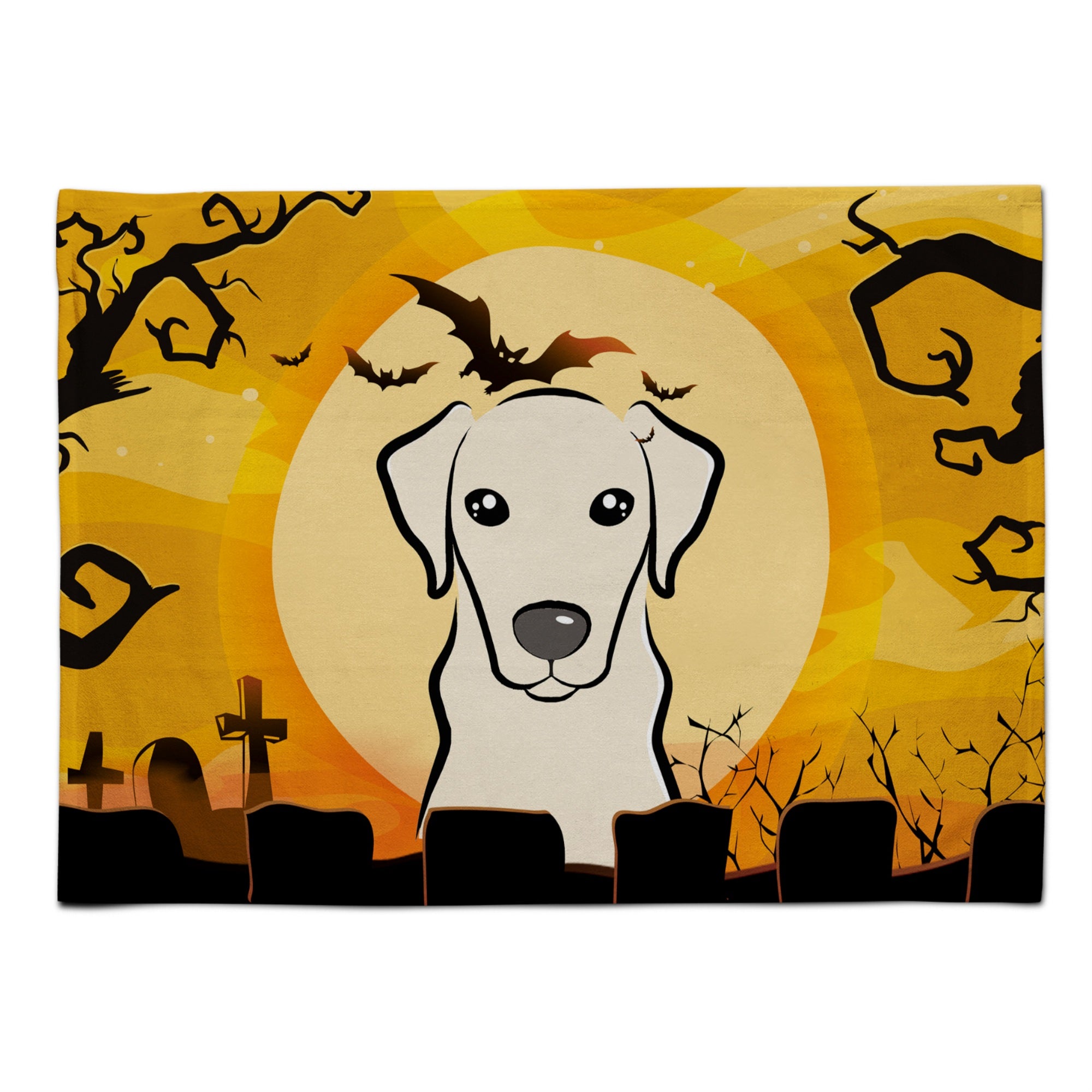 Caroline'S Treasures Bb1780Plmt Halloween Yellow Labrador Fabric Placemat, Multicolor