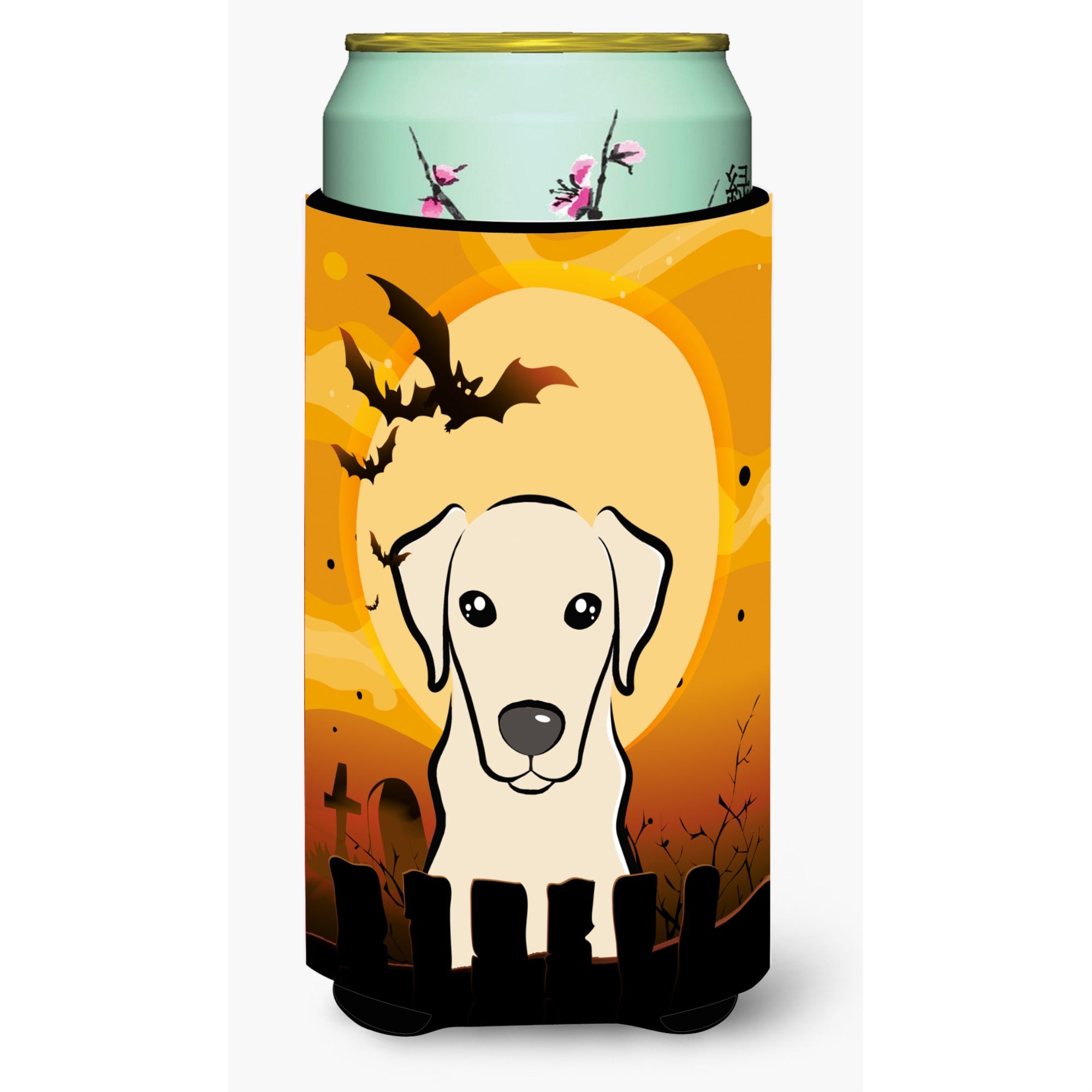 Caroline'S Treasures Halloween Yellow Labrador Tall Boy Koozie Hugger, Multicolor