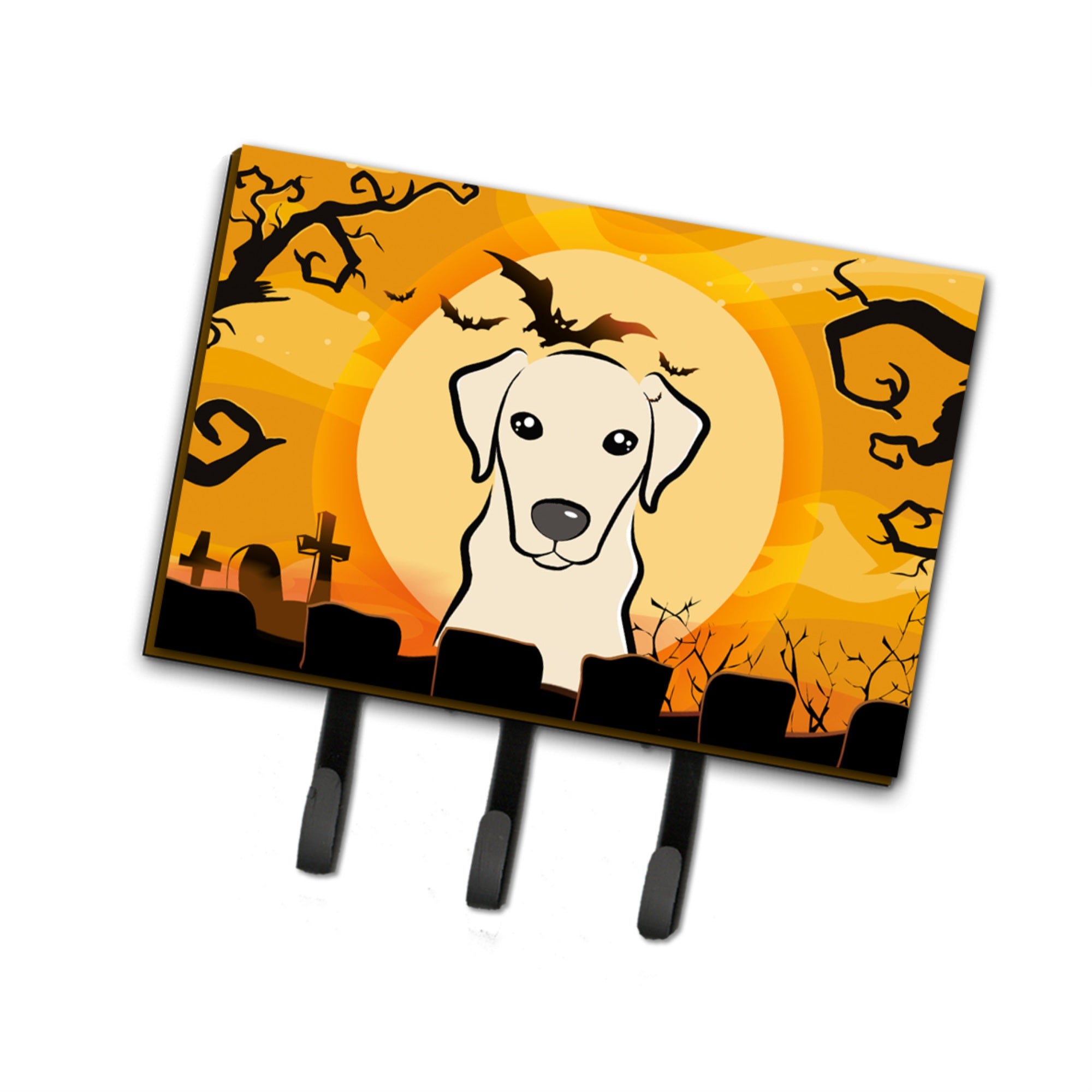 Caroline'S Treasures Bb1780Th68 Halloween Yellow Labrador Leash Or Key Holder, Large, Multicolor