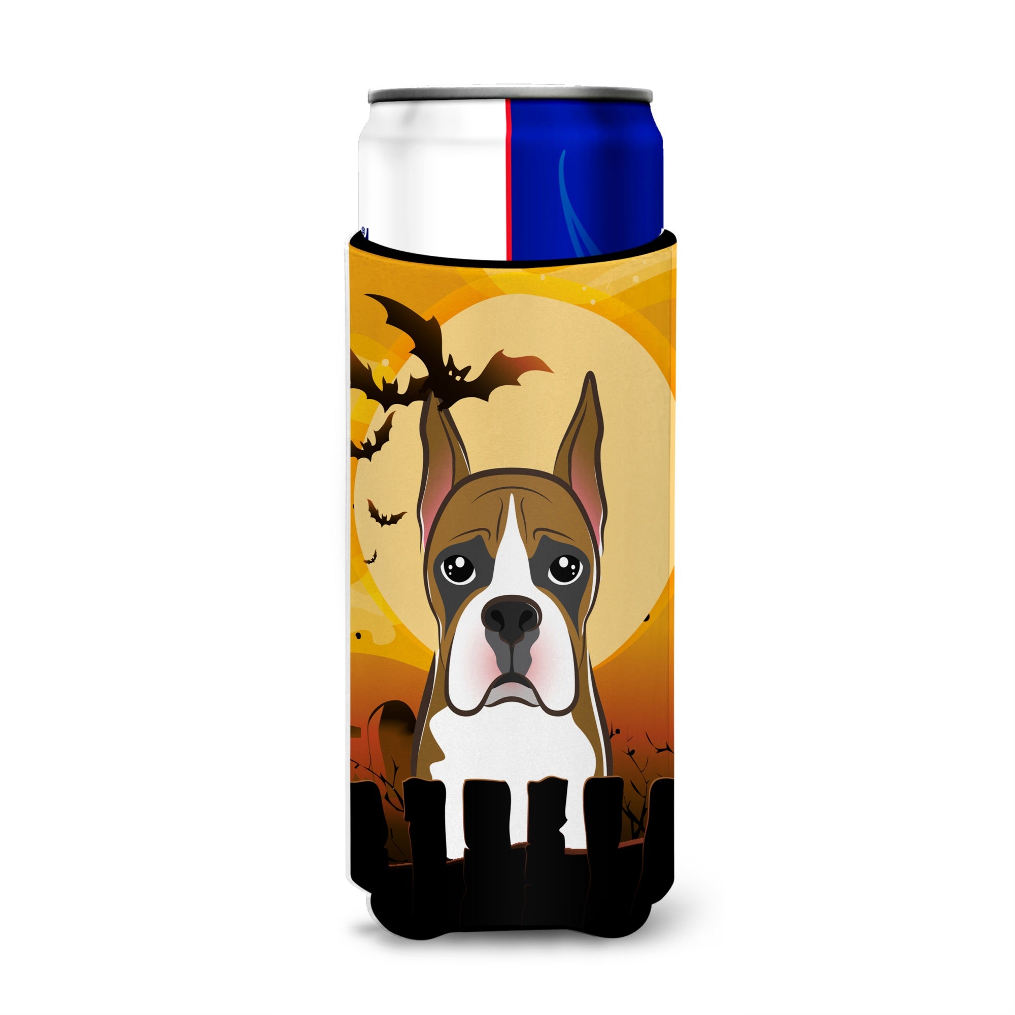 Caroline'S Treasures Halloween Boxer Michelob Ultra Koozies For Slim Cans, Multicolor