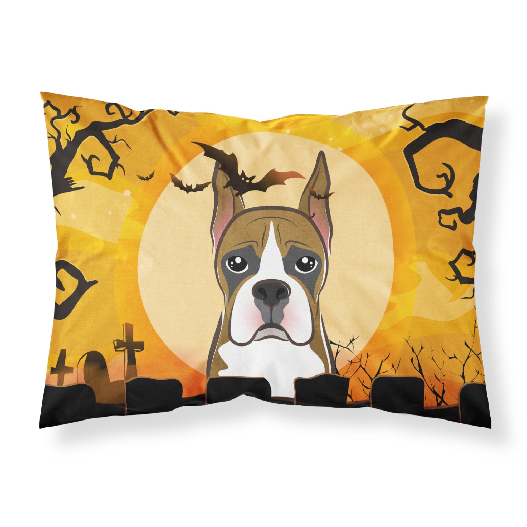 Caroline'S Treasures Bb1781Pillowcase Halloween Boxer Fabric Standard Pillowcase, Large, Multicolor