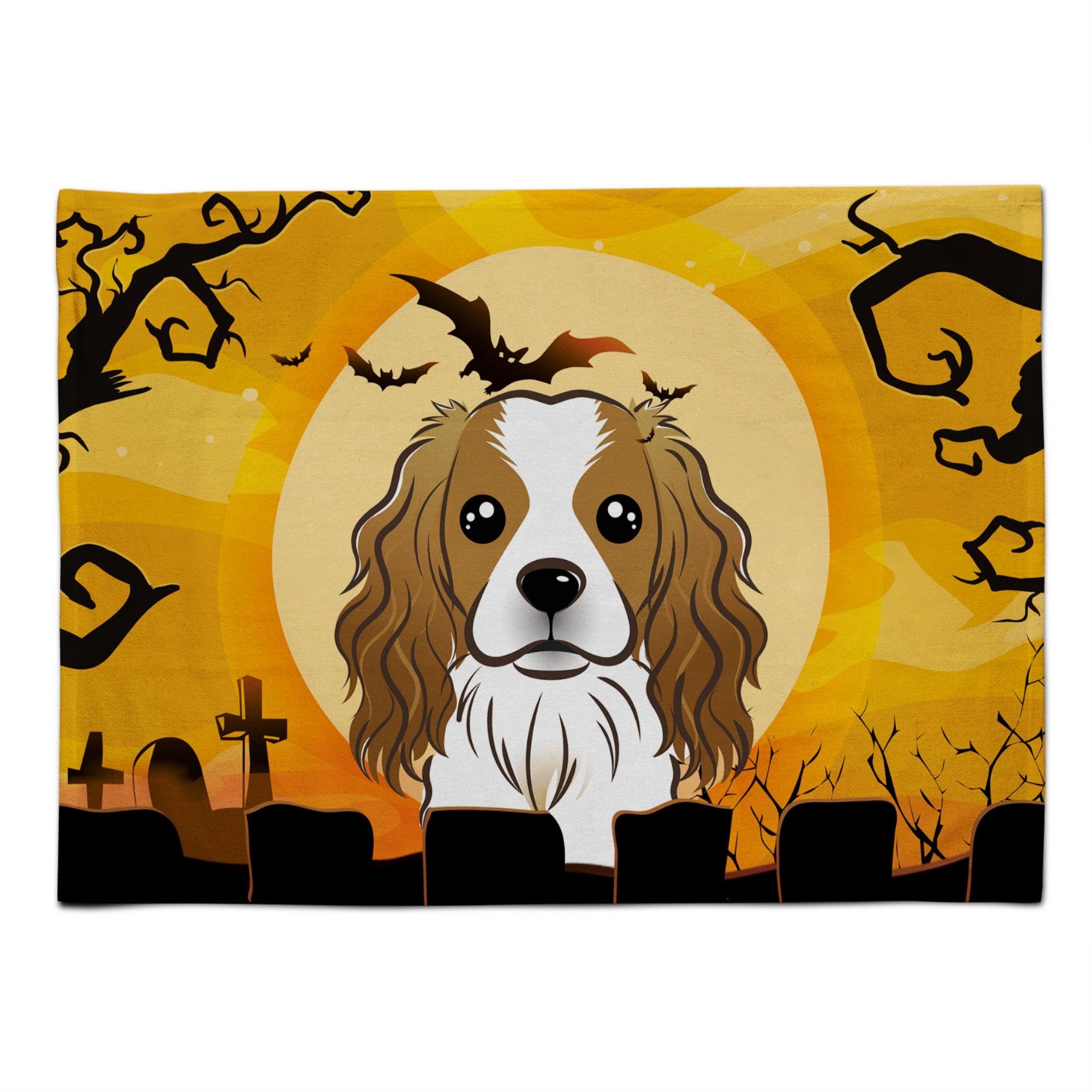 Caroline'S Treasures Bb1782Plmt Halloween Cavalier Spaniel Fabric Placemat, Multicolor