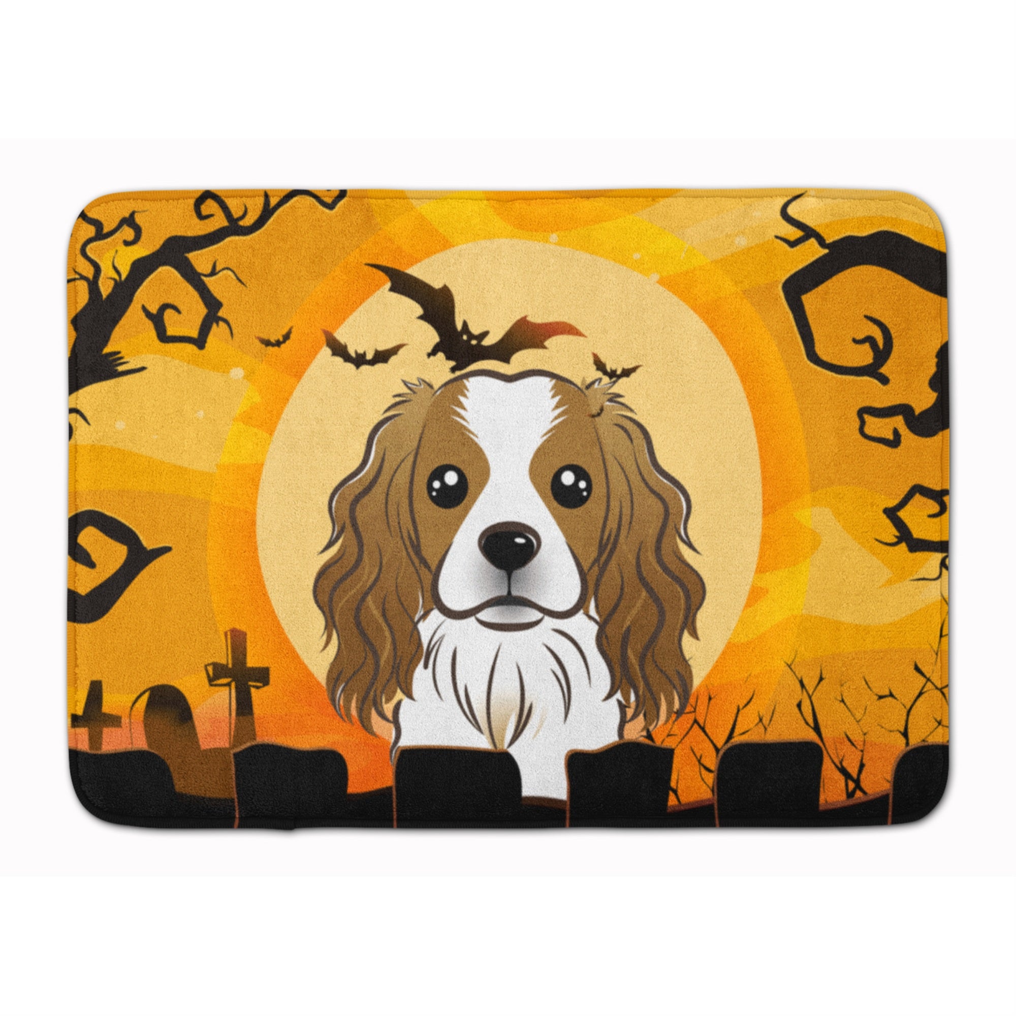 Caroline'S Treasures Halloween Cavalier Spaniel Floor Mat, 19 X 27, Multicolor