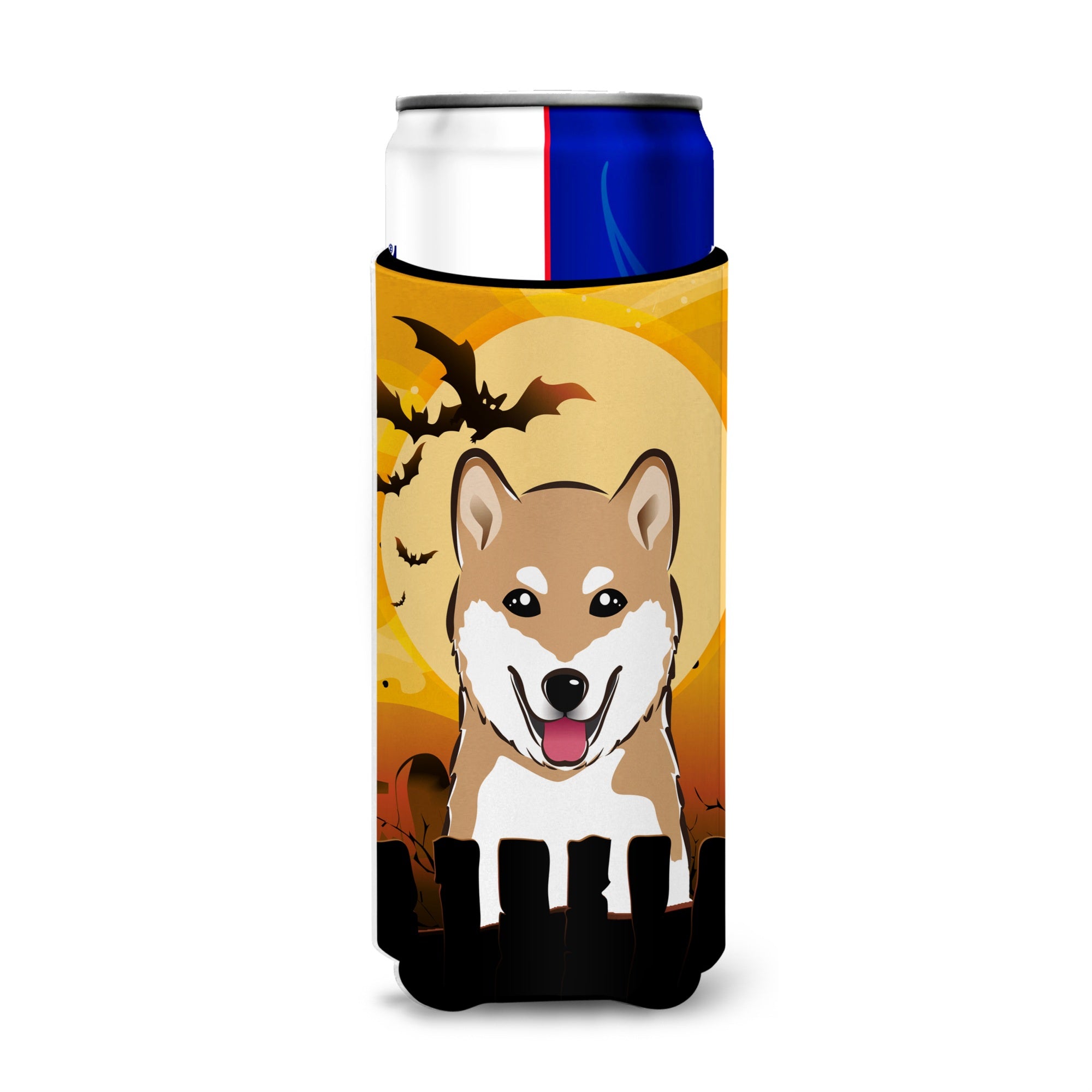 Caroline'S Treasures Halloween Shiba Inu Michelob Ultra Koozies For Slim Cans, Multicolor