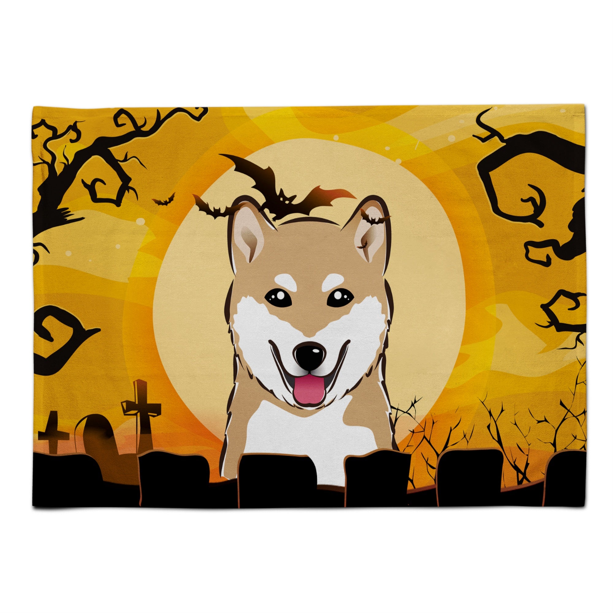 Caroline'S Treasures Bb1783Plmt Halloween Shiba Inu Fabric Placemat, Multicolor