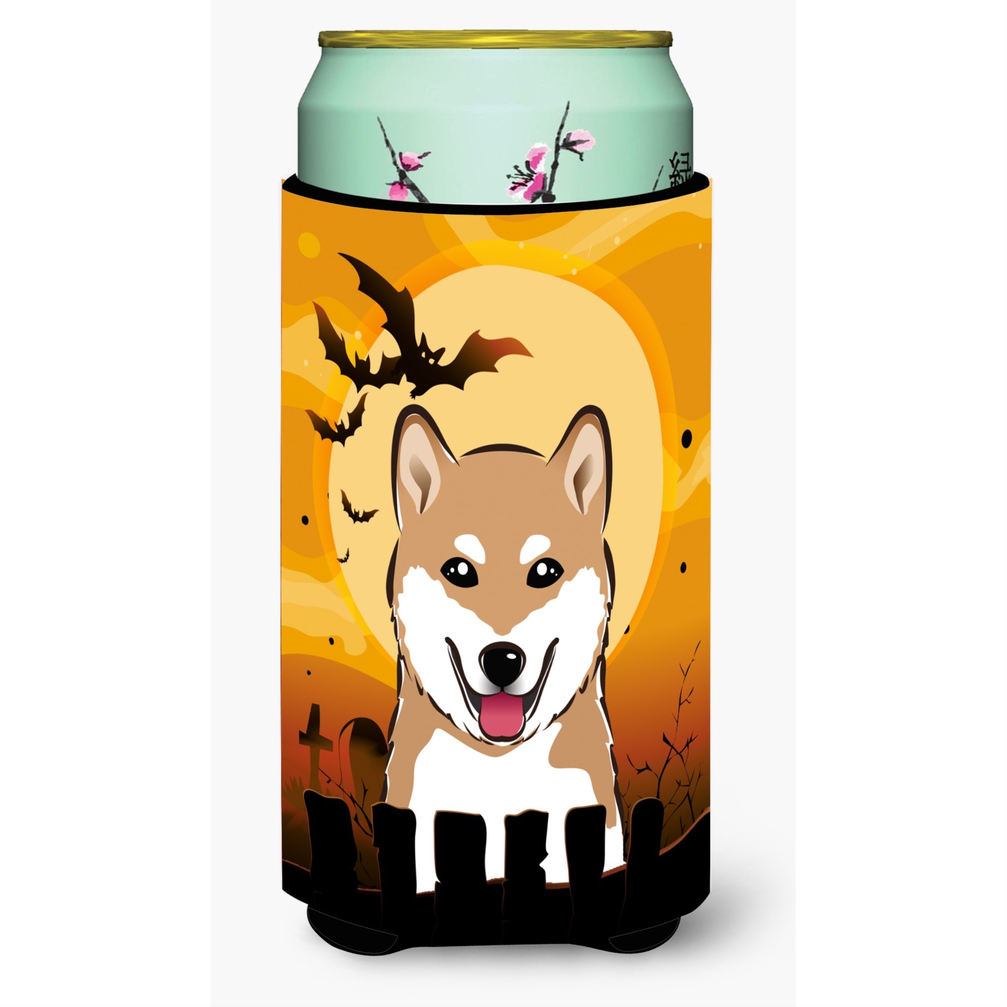 Caroline'S Treasures Halloween Shiba Inu Tall Boy Koozie Hugger, Multicolor