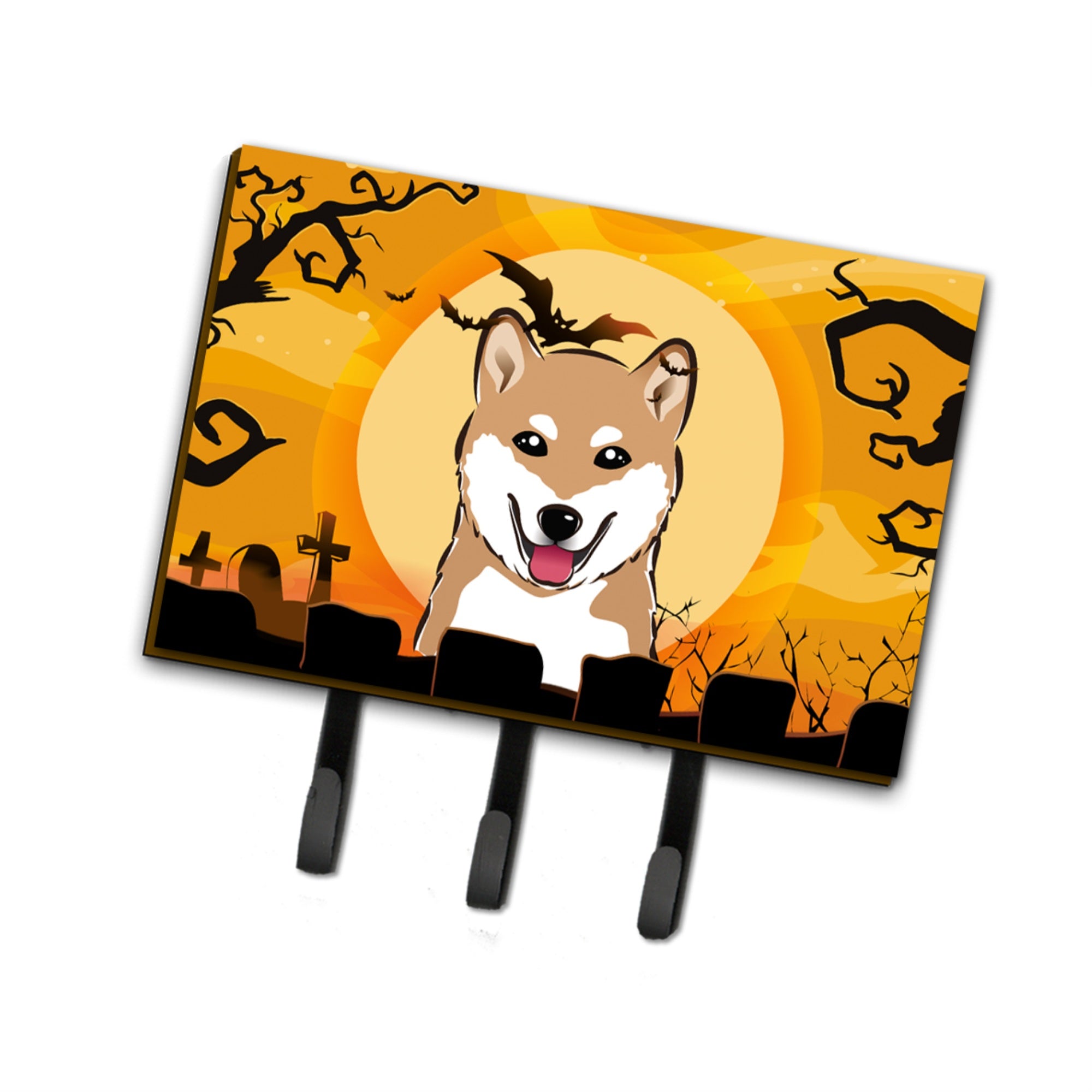 Caroline'S Treasures Bb1783Th68 Halloween Shiba Inu Leash Or Key Holder, Large, Multicolor