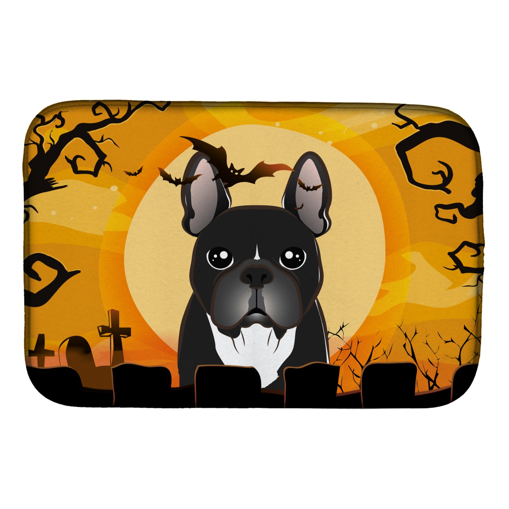 Caroline'S Treasures Halloween French Bulldog Dish Drying Mat, 14 X 21