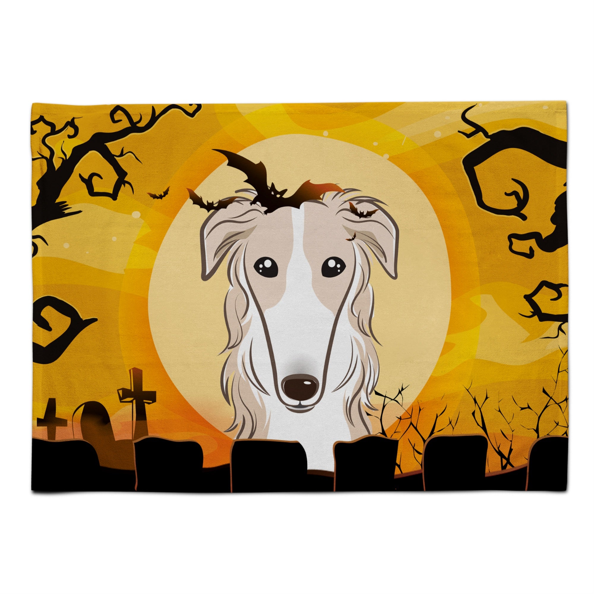 Caroline'S Treasures Bb1786Plmt Halloween Borzoi Fabric Placemat, Multicolor