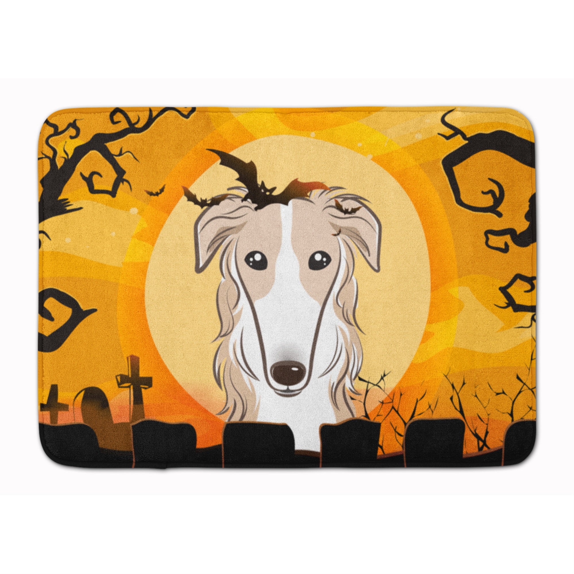 Caroline'S Treasures Halloween Borzoi Floor Mat, 19 X 27, Multicolor