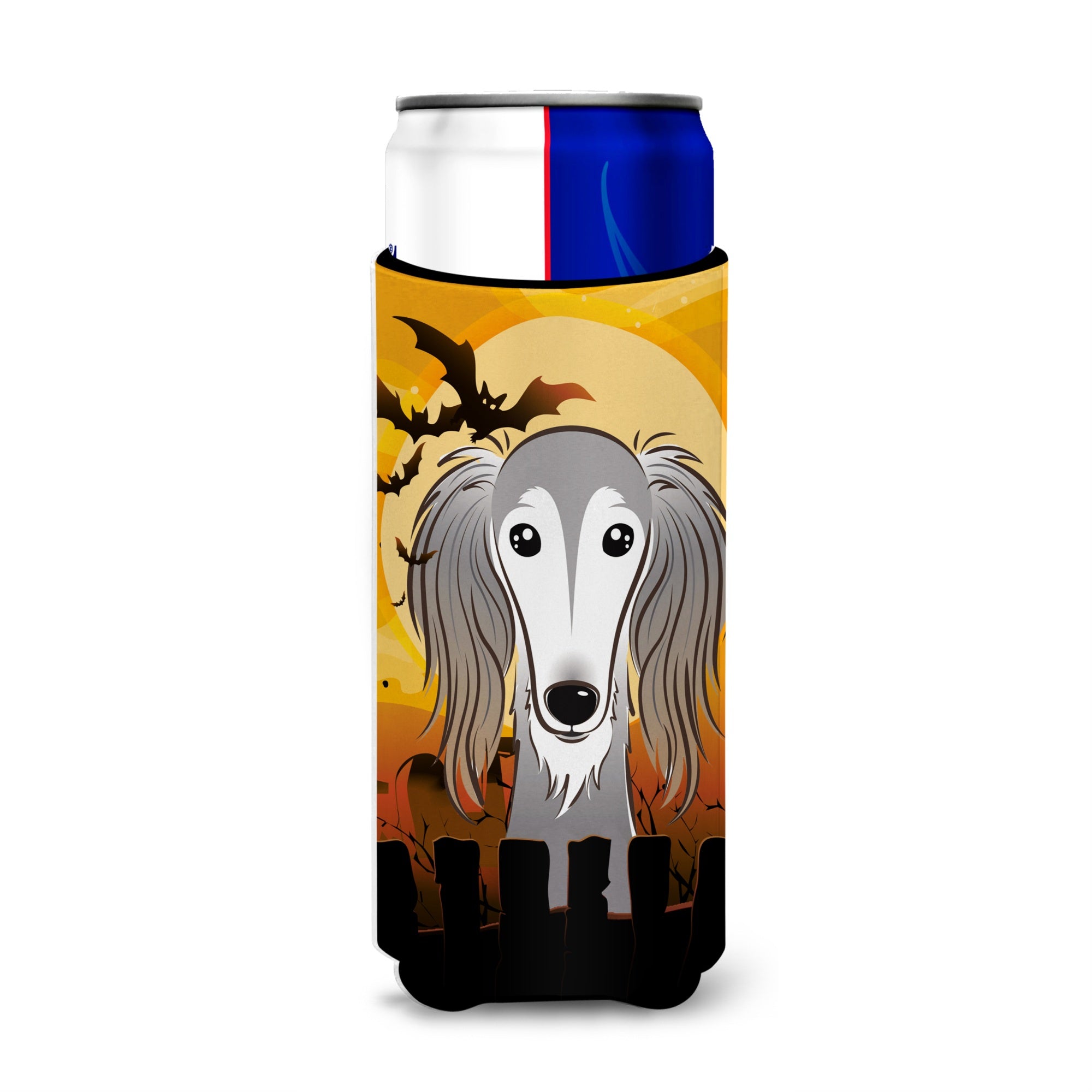 Caroline'S Treasures Halloween Saluki Michelob Ultra Koozies For Slim Cans, Multicolor
