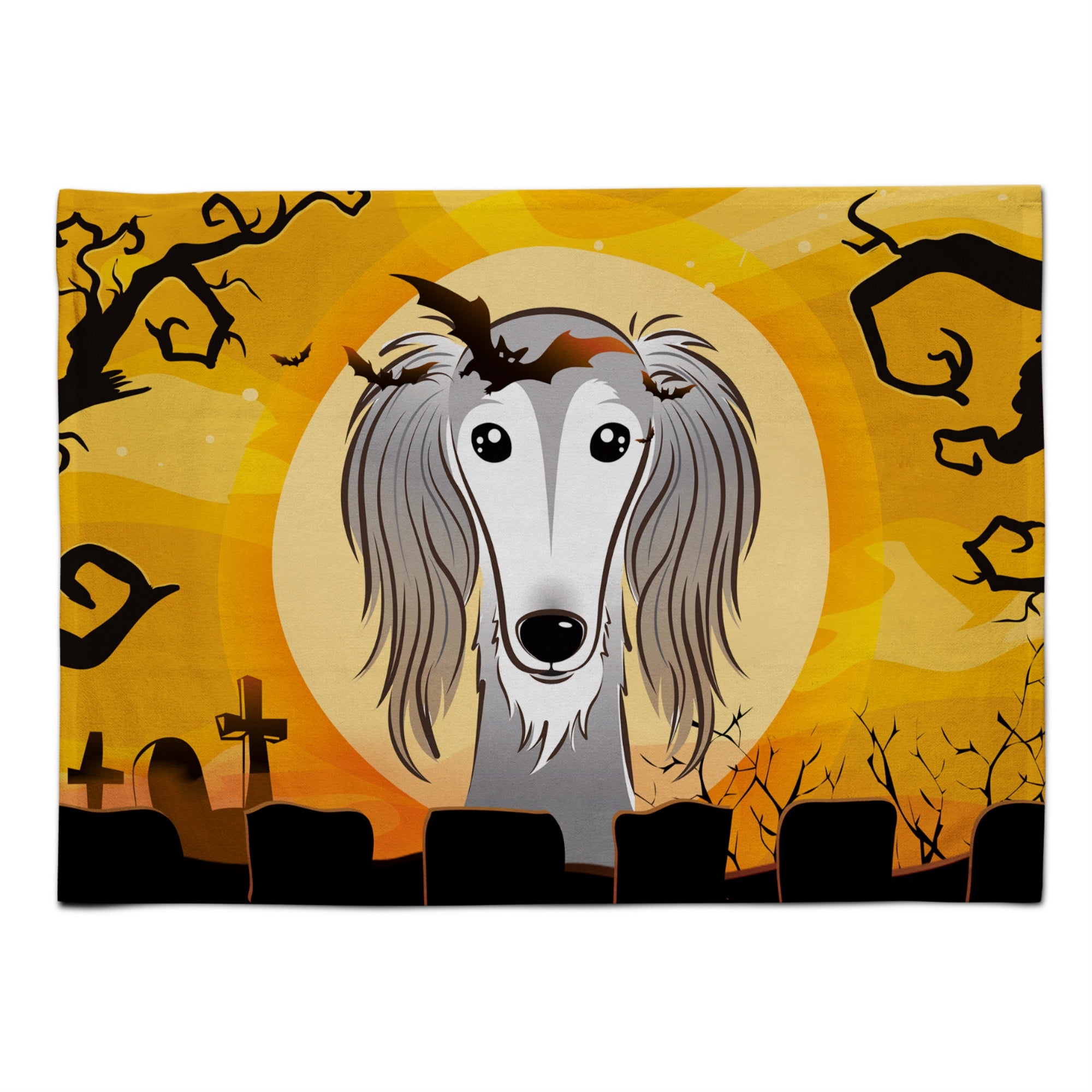 Caroline'S Treasures Bb1787Plmt Halloween Saluki Fabric Placemat, Multicolor
