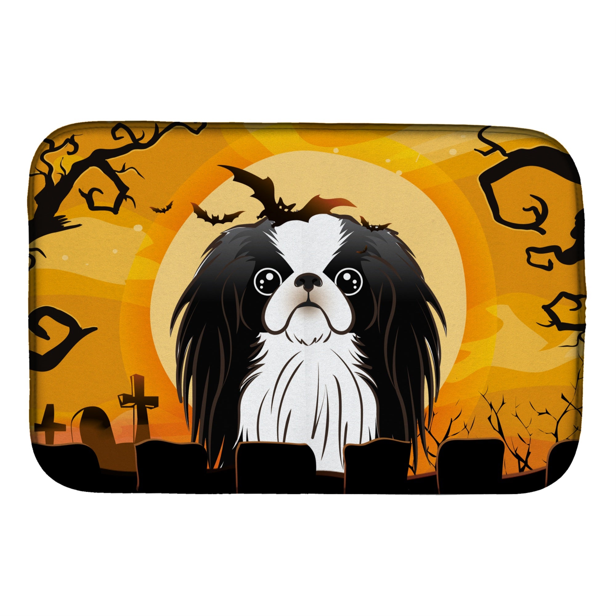 Caroline'S Treasures Halloween Japanese Chin Dish Drying Mat, 14 X 21