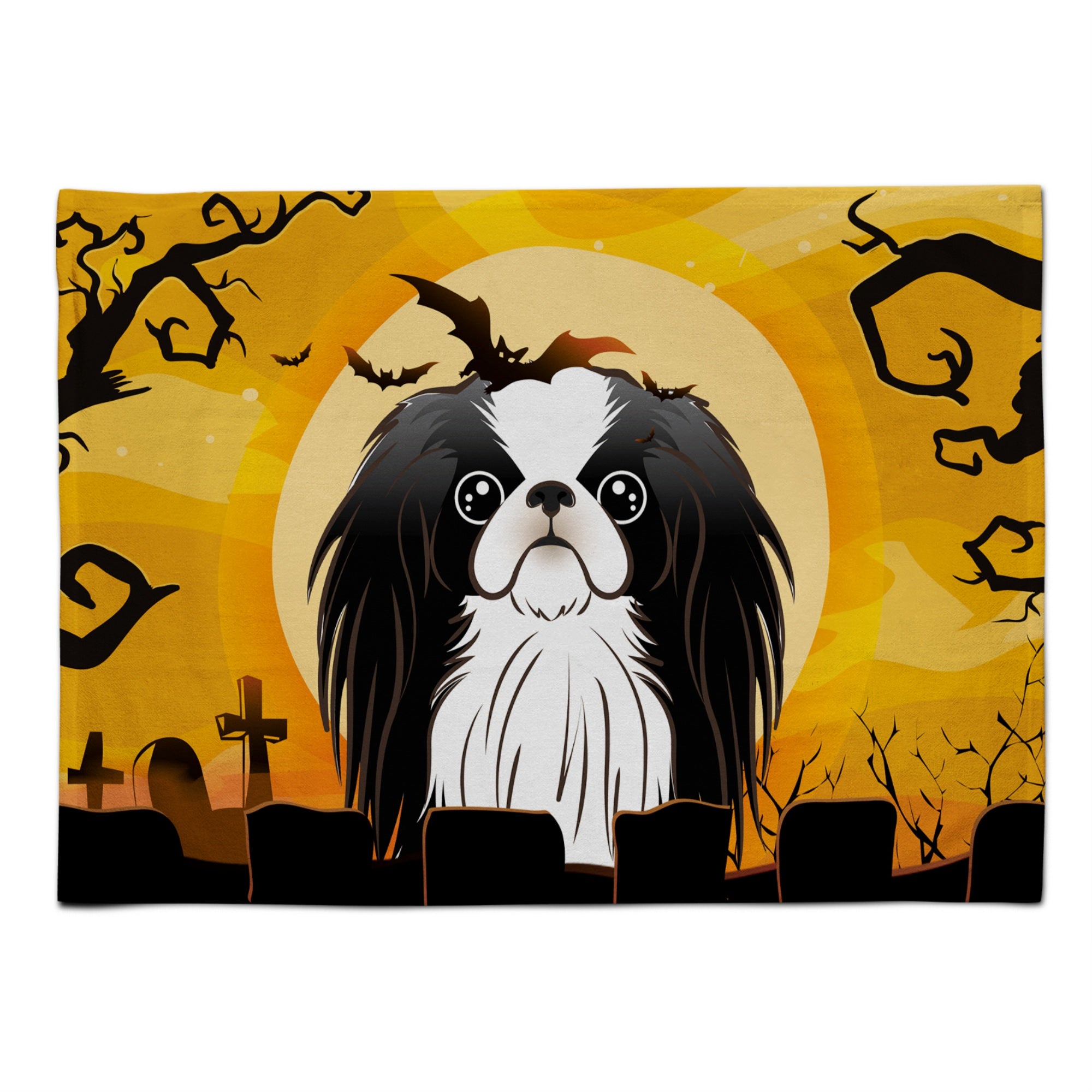 Caroline'S Treasures Bb1788Plmt Halloween Japanese Chin Fabric Placemat, Multicolor